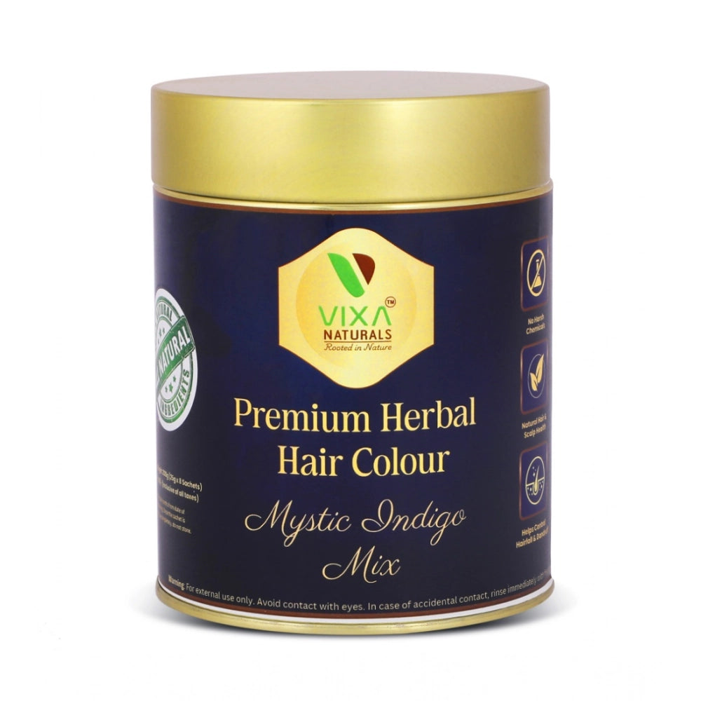 Generic Women's Vixa Naturals Indigo Mix Hair Color | Henna Powder for Hair | Natural Black Herbal Hair Dye | Organic Mehndi with Indigo, Tulsi, Baheda &amp; Thankuni | 25g x 8 Main image