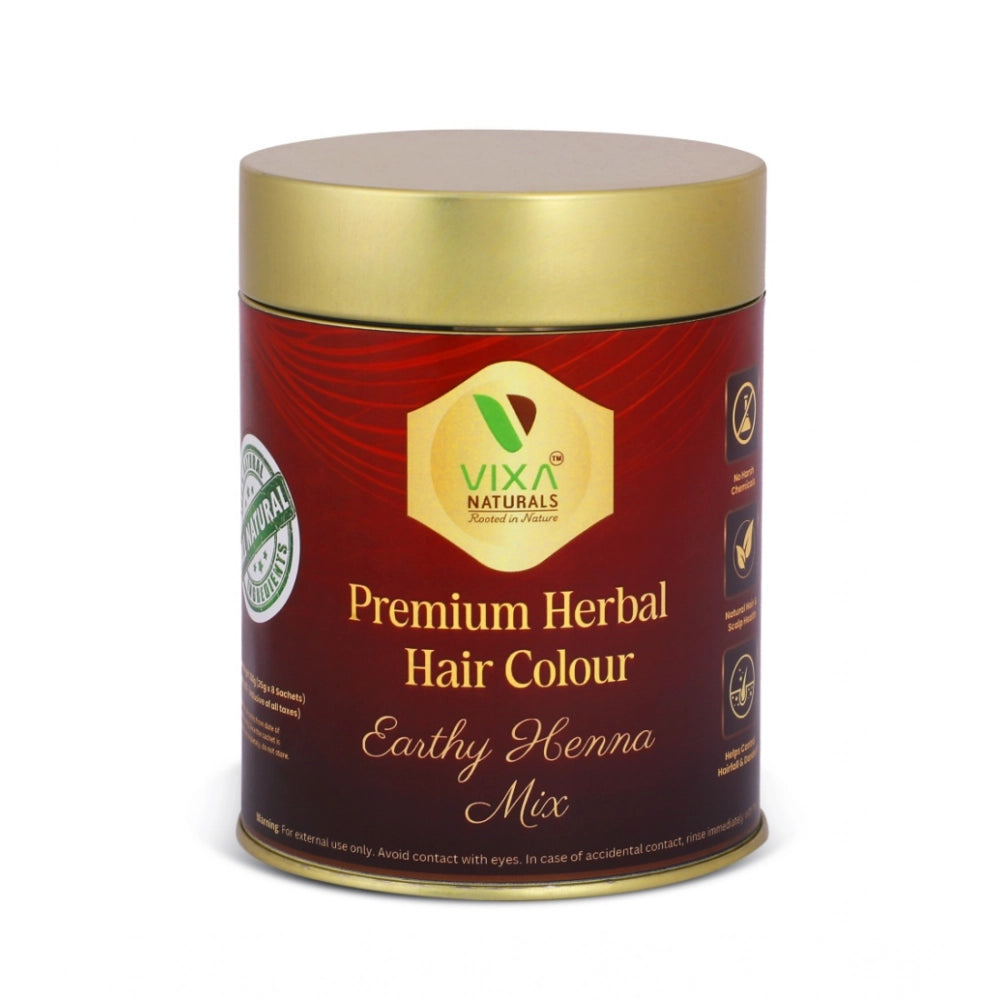 Generic Women's Vixa Naturals Dark Brown Mix Hair Color | Henna Powder for Hair | Natural Black Herbal Hair Dye | Organic Mehndi with Indigo, Tulsi, Baheda &amp; Thankuni | 25g x 8 Main image