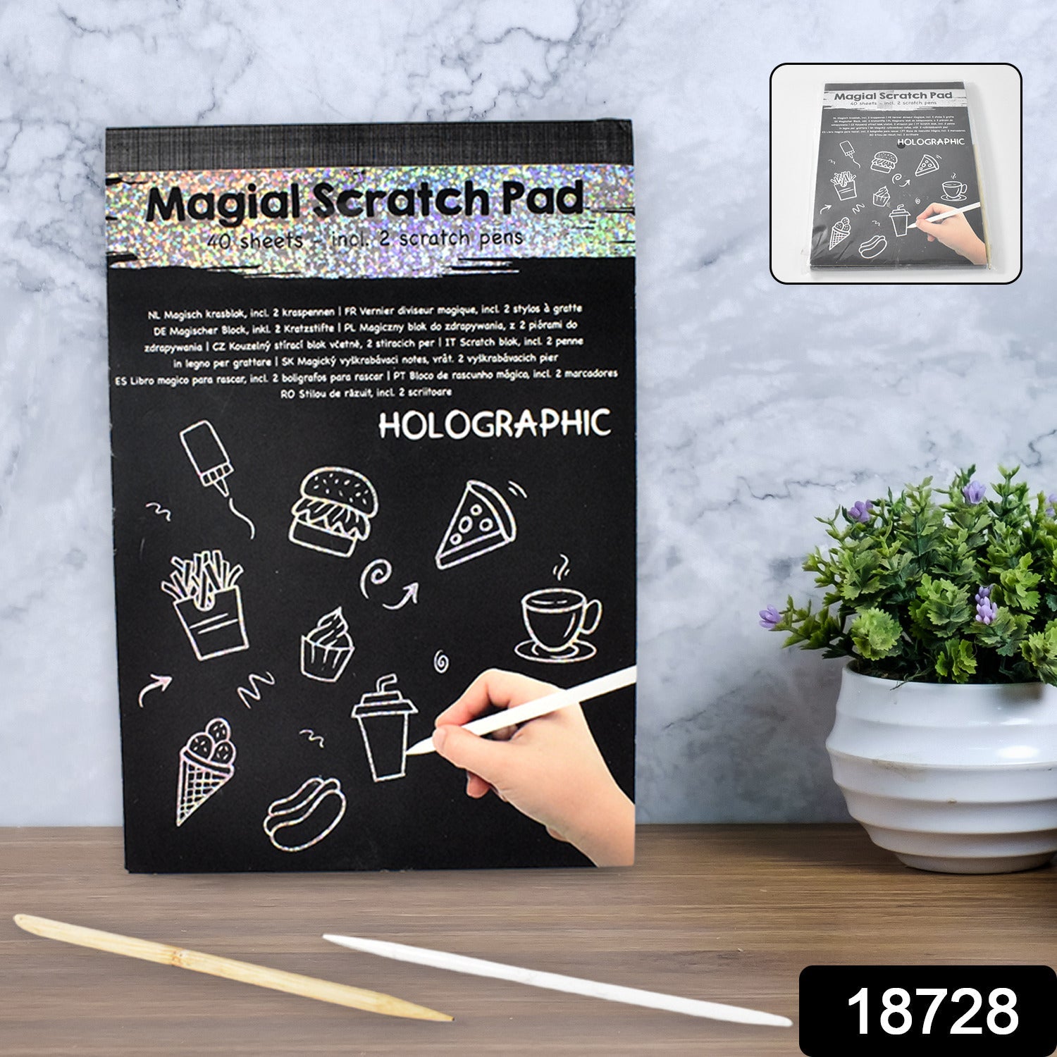 Scratch Art Book for Kids – 40 Colourful Creative Sheets Secondary image
