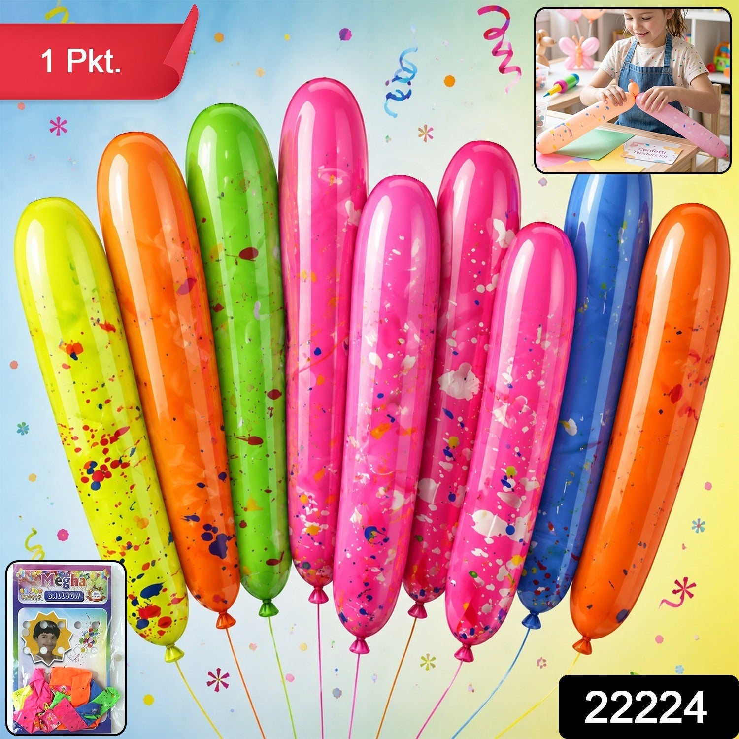 Party Balloons – Long, Twistable, Multicolour for Festive Decor Secondary image