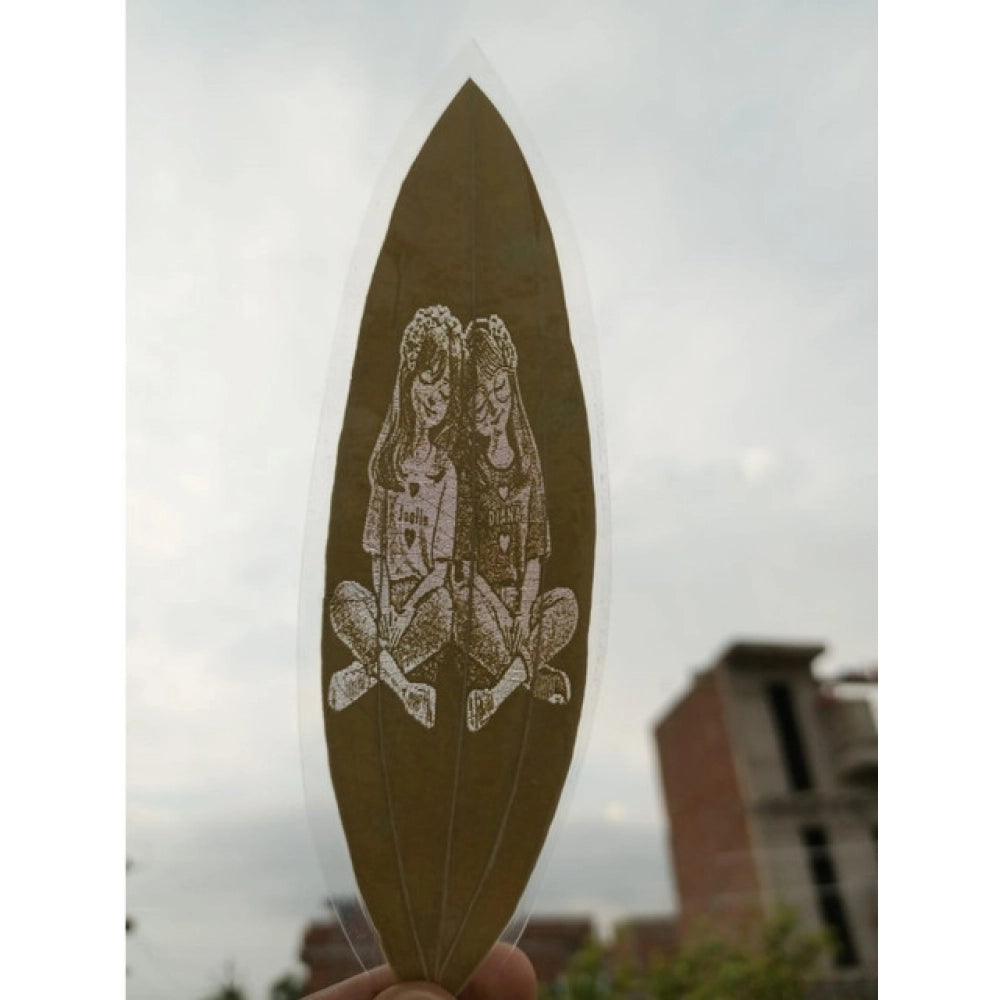 Generic Custom Engraved Leaf Art – Best Friends - Sisters Portrait on Natural Leaf Main image