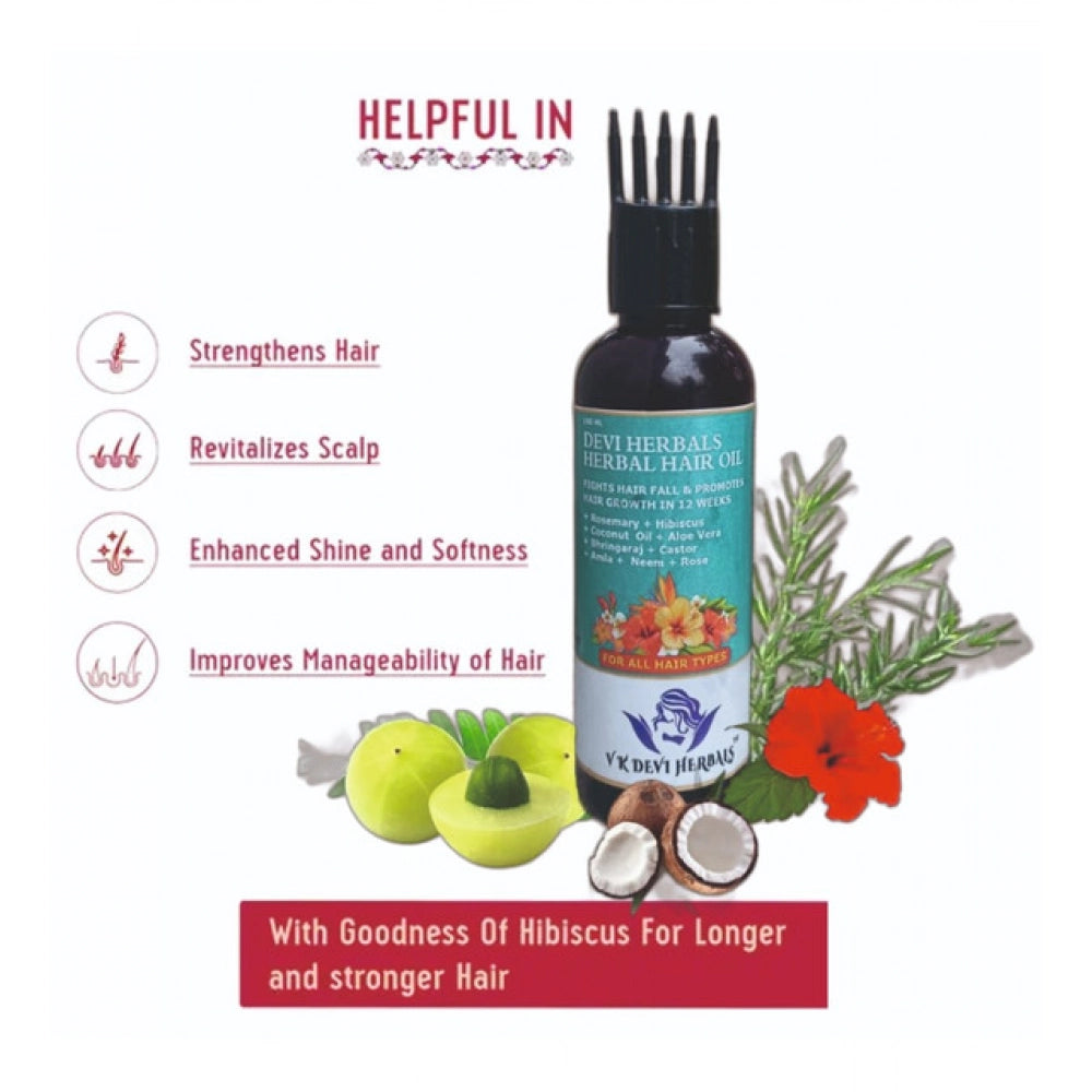 Generic Devi Herbels Rosemary Herbal 100 ML Hair Oil - Men's And Women's Hair Growth Oil Secondary image