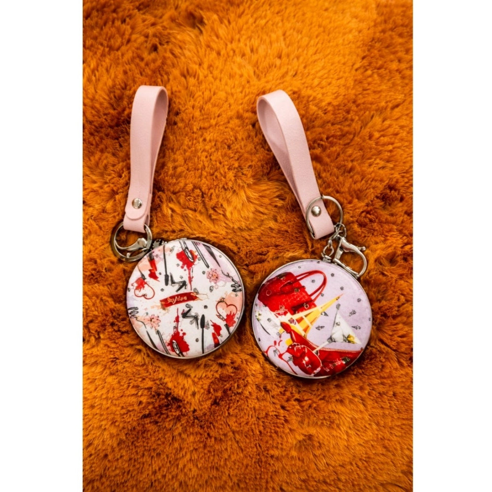 Generic Metal Circle Frame Pocket Mirror (Multicolor) Main image