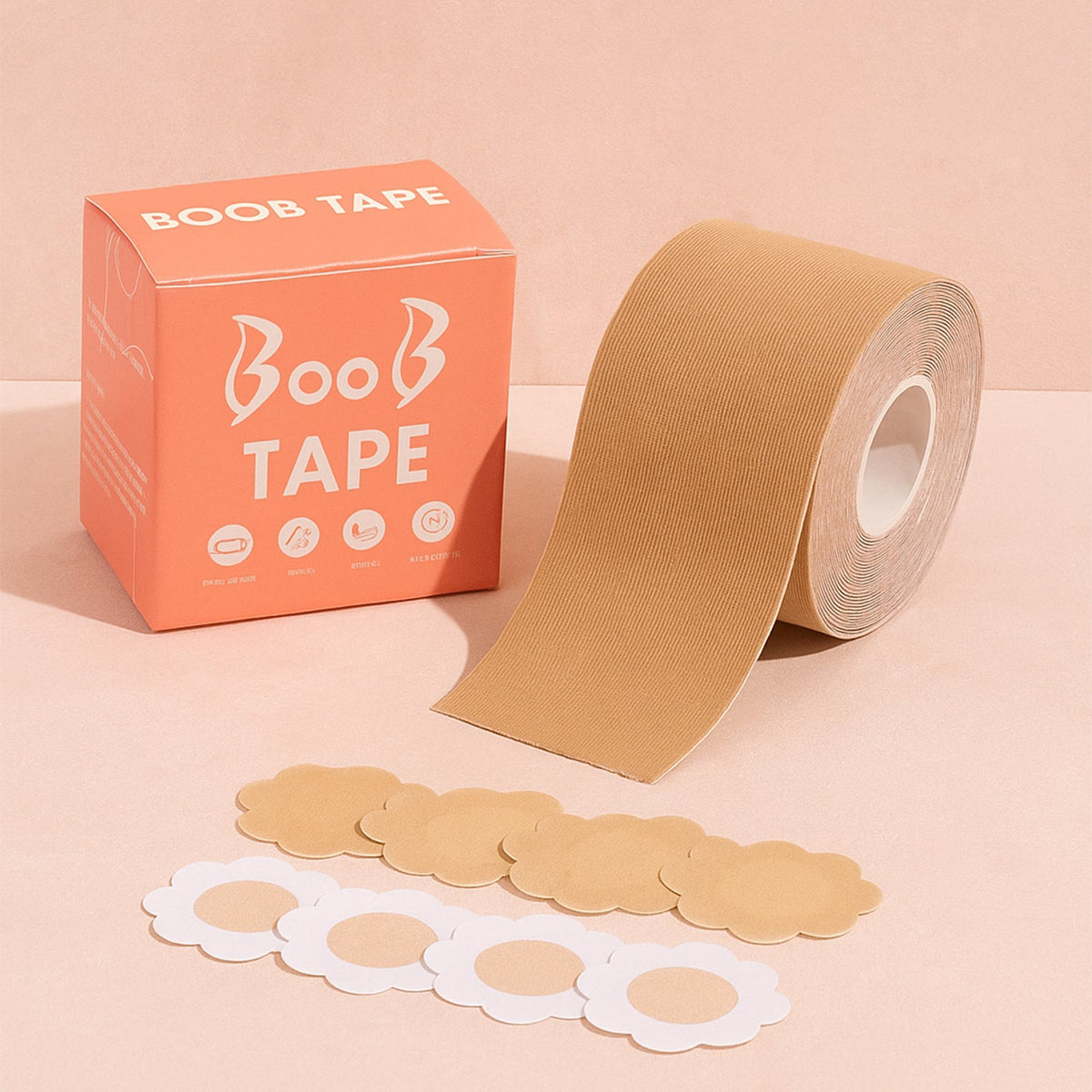 Front view of Velvet Wellness Boob Tape and Nipple Covers packaging. Main image