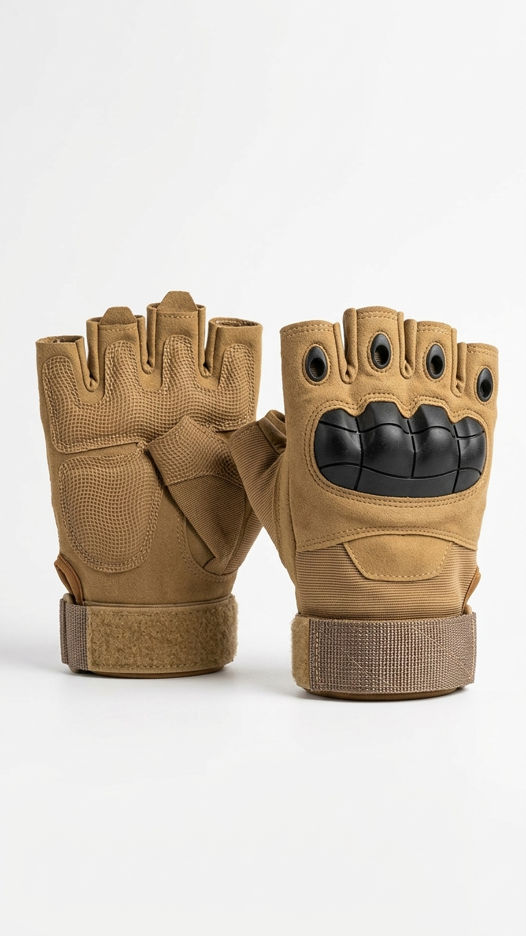 Yellow Half Finger Gloves Secondary image
