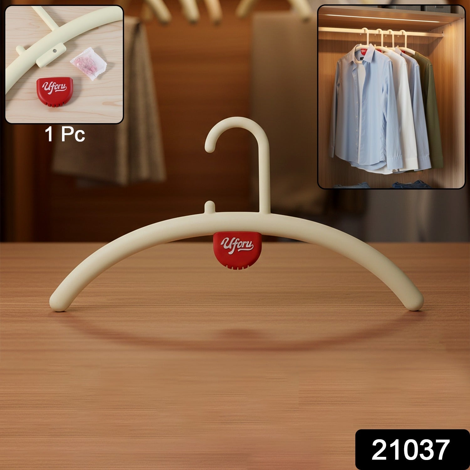Anti-Slip Plastic Clothes Hanger with Fragrance Holder – Organize Your Wardrobe Secondary image