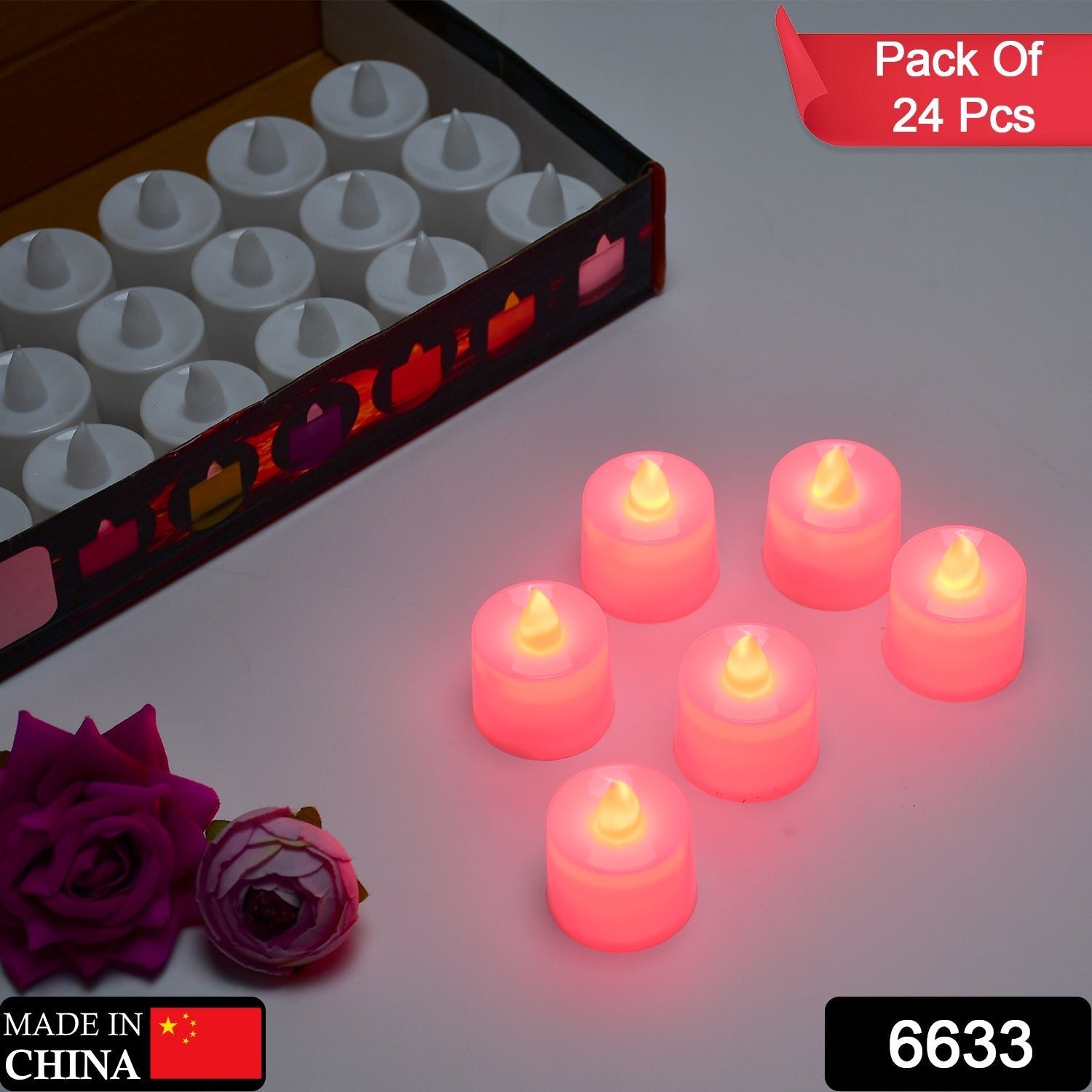Red LED Flameless Tealight Candles – Safe & Smokeless Ambiance Secondary image