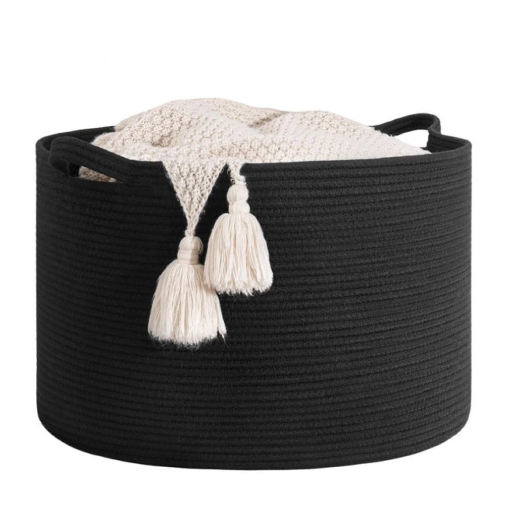 Generic Cotton Basket 14x12 Inch Storage Basket For Clothes With Out Lid (Black) Secondary image