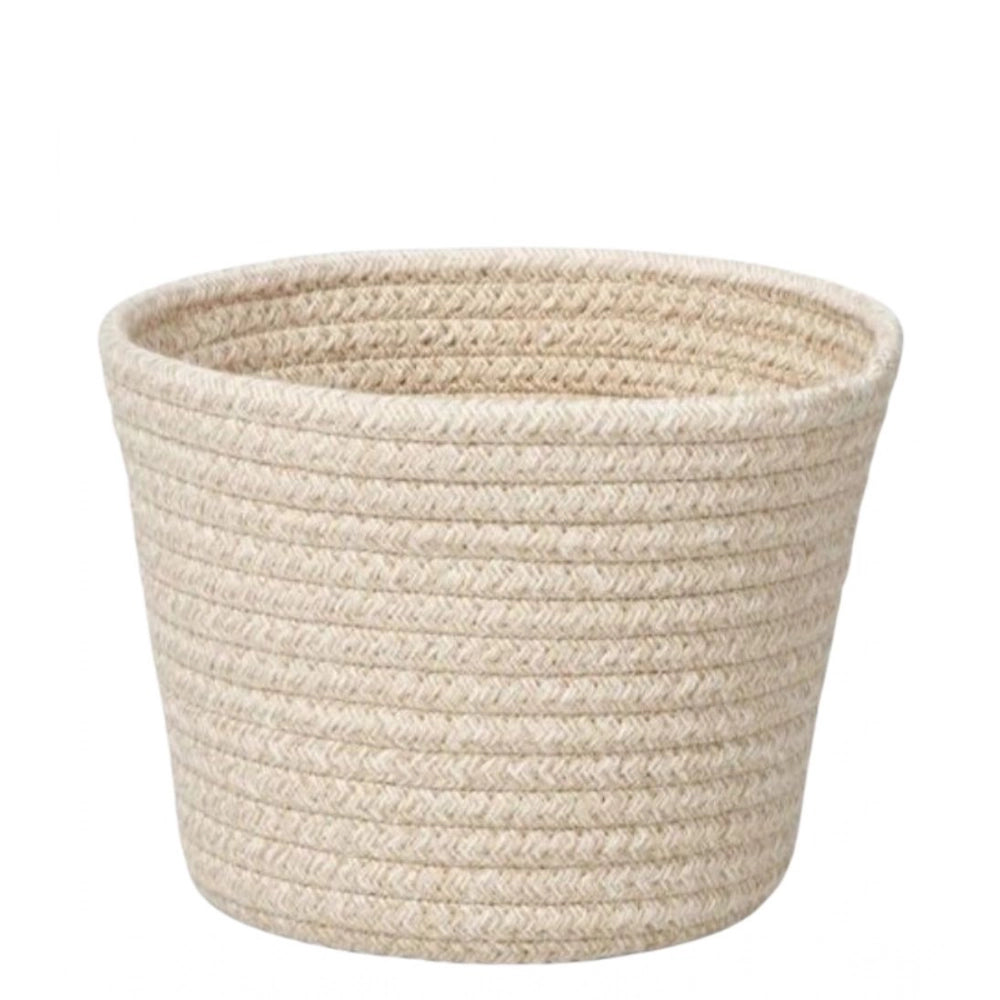 Generic Cotton Pack Of_2 White Pen Holder Storage Basket For Clothes (White) Secondary image