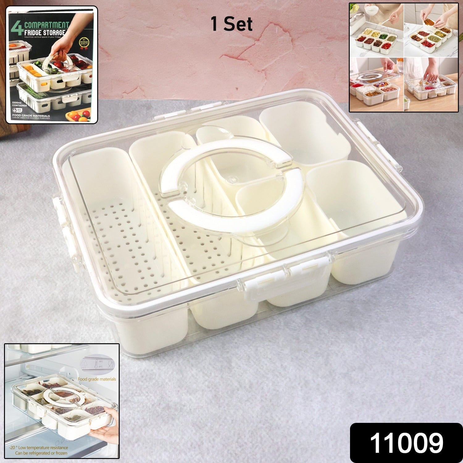 6-Compartment Fridge Storage Box – Leak-Proof, Space-Saving Organizer Secondary image