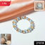 Dual-tone crystal beaded stretch bracelet with glossy transparent beads