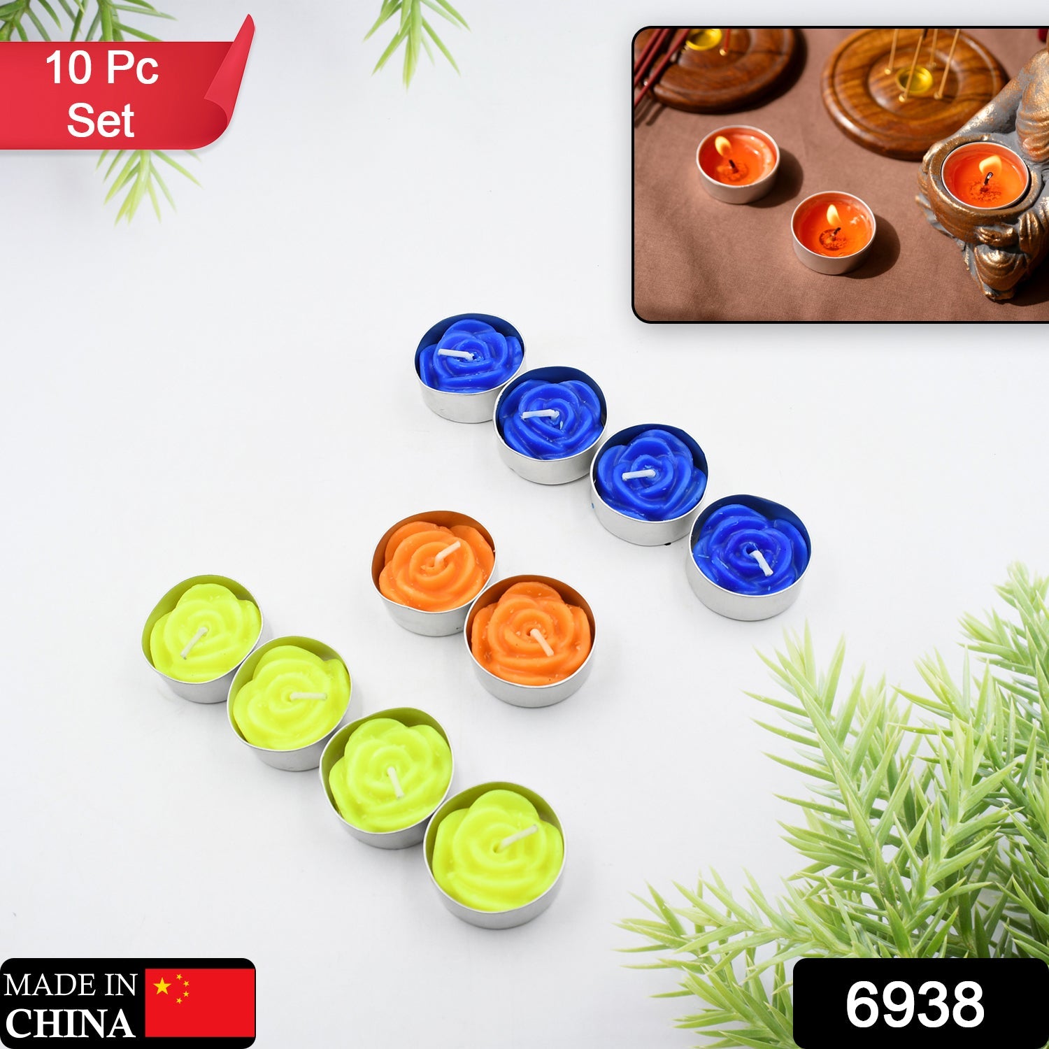 Rose Tealight Candles – Scented Floating Pack of 10 | Indo Glow Secondary image