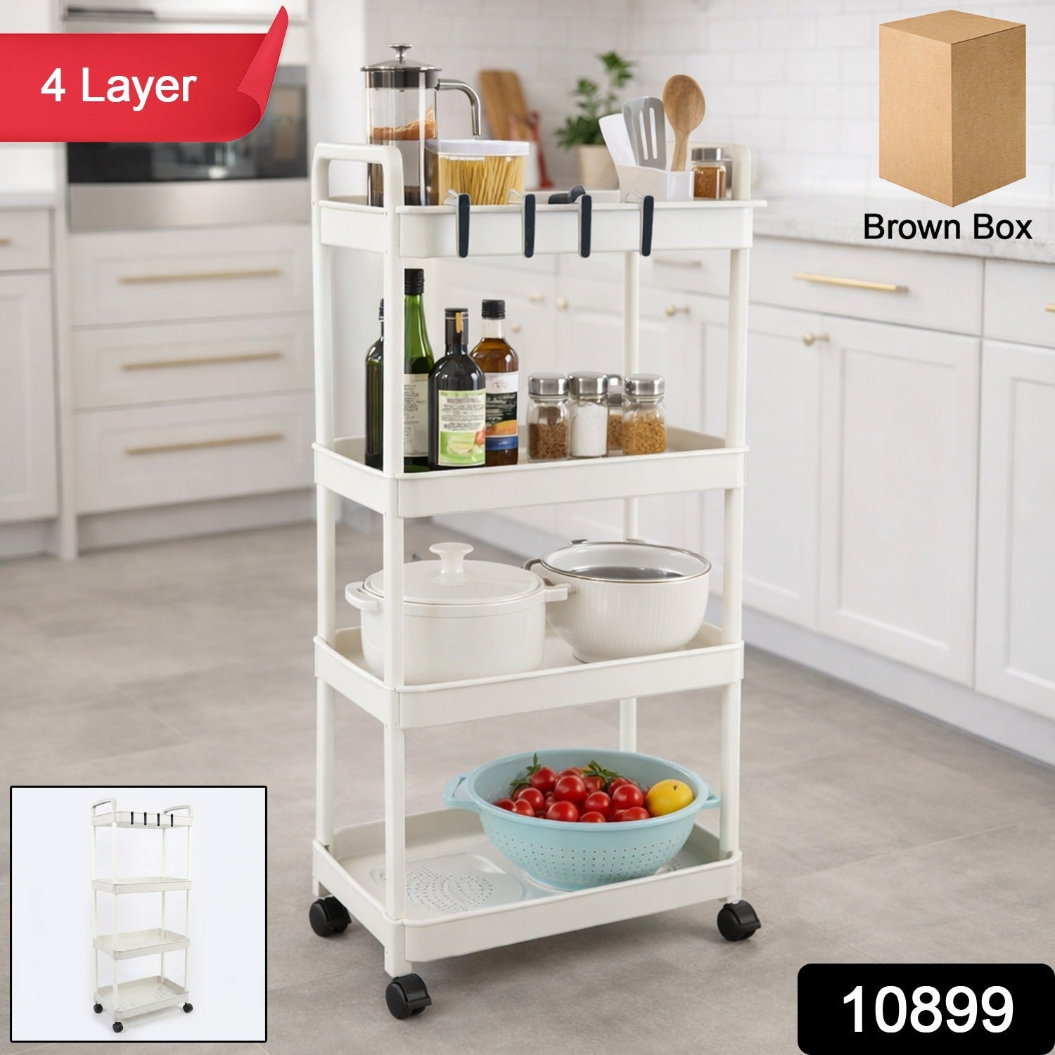 4 Layer Kitchen Trolley with Wheels – Multipurpose Storage Organizer Secondary image