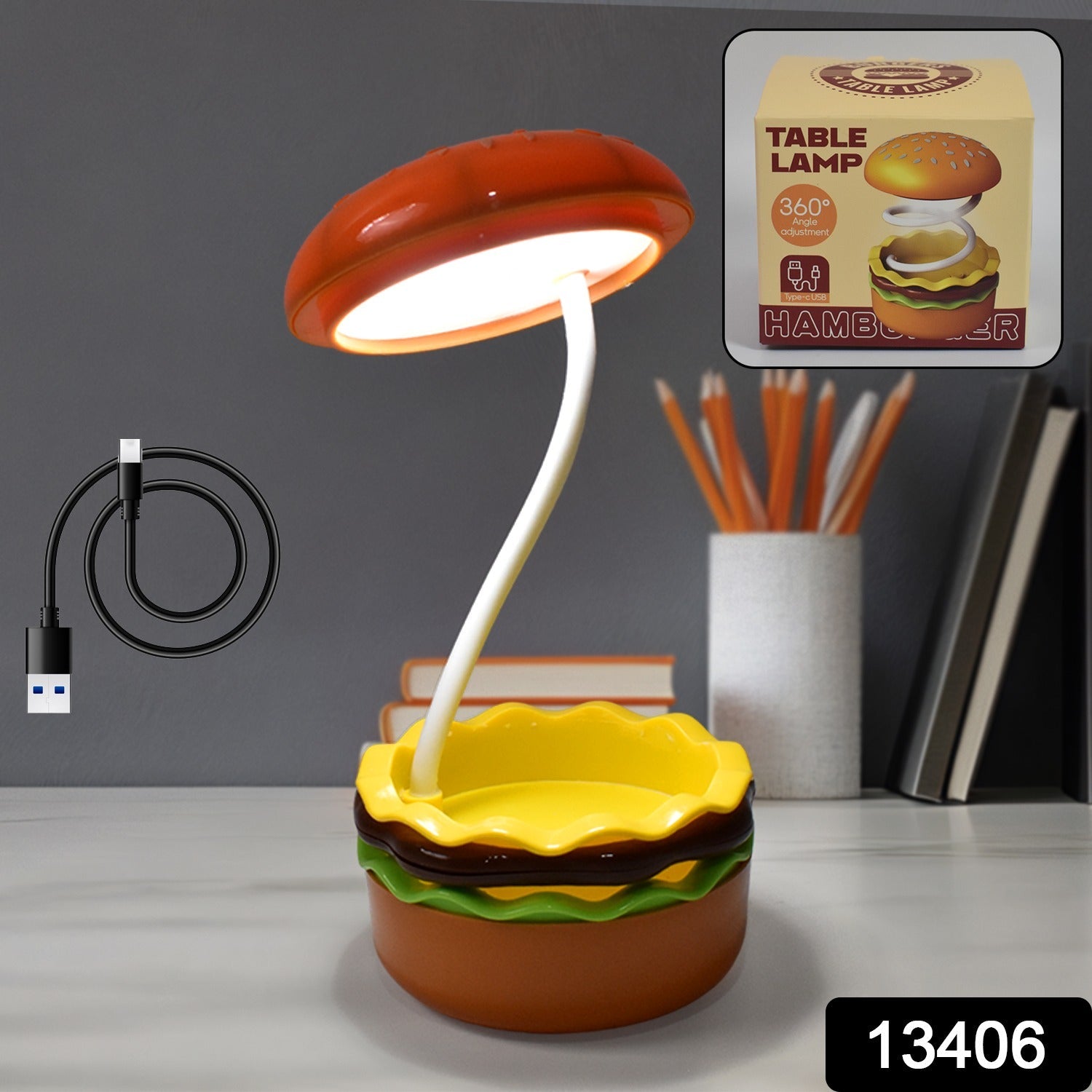 Burger LED Night Lamp – Folding & Rechargeable | Indo Glow Secondary image