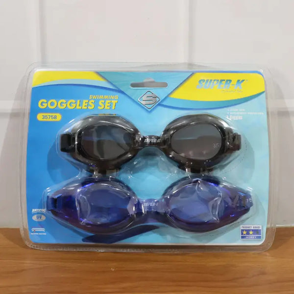 Swimming Goggles Set for Adults & Kids Anti-Fog (2 Pc)