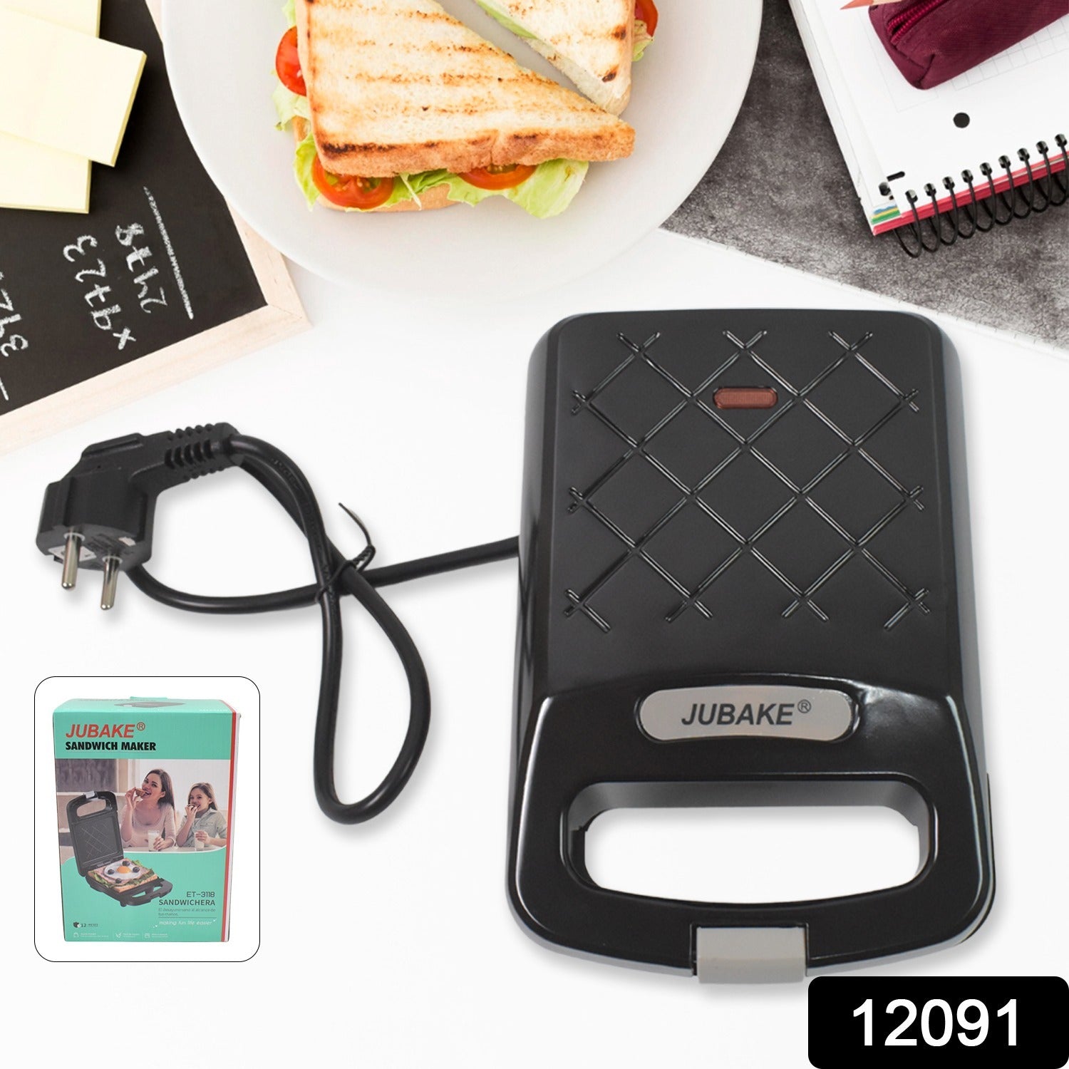Sandwich Maker – Non-Stick Plates, Indicator Lights, 500W | ChefMates Secondary image