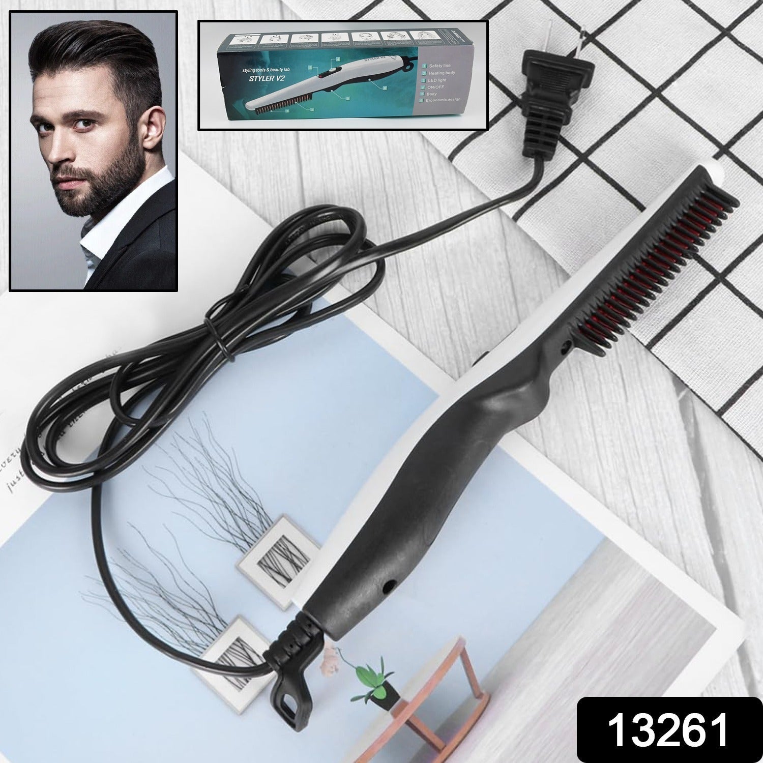 Electric Hair Straightening Comb – Portable & Safe Styling | Calm & Curl Secondary image