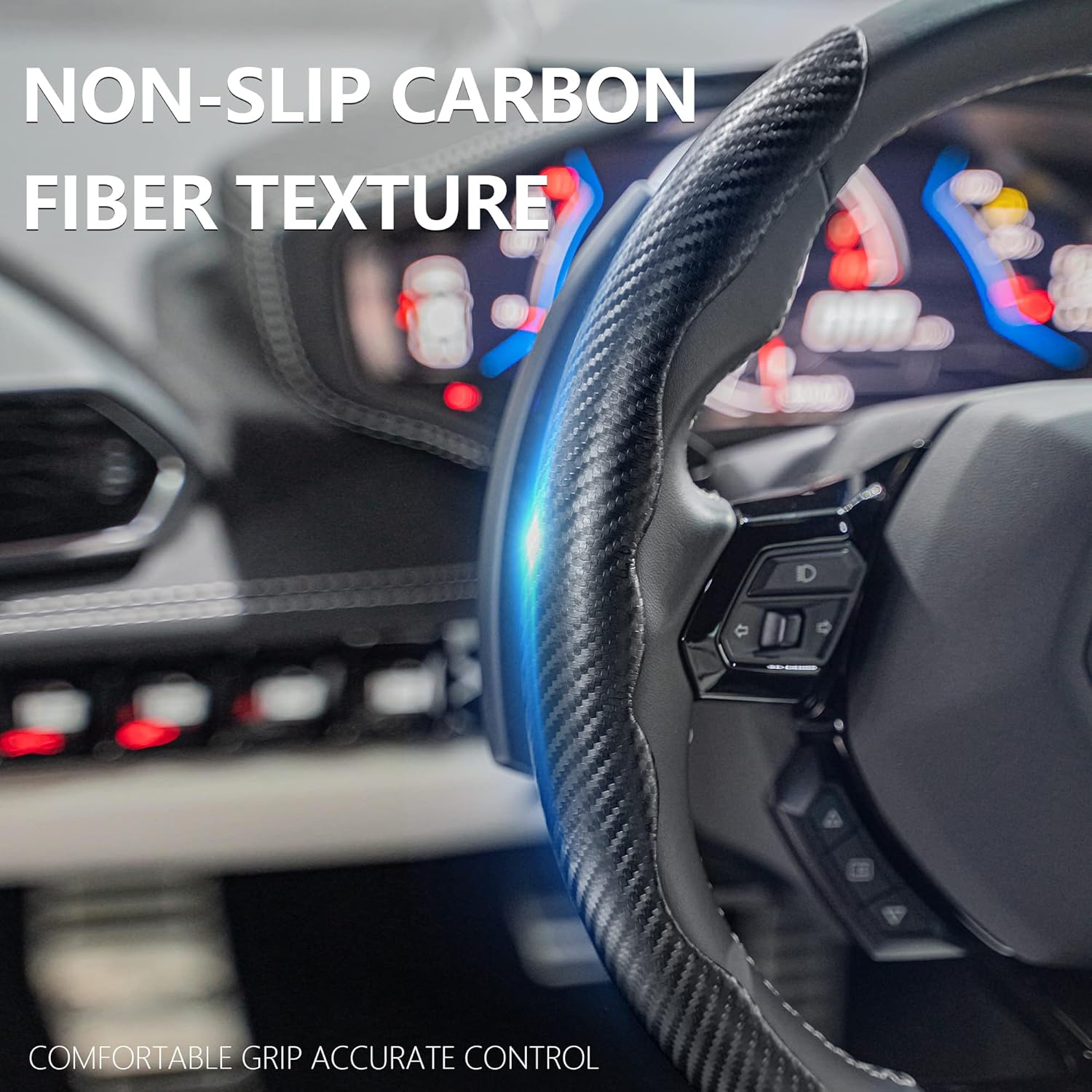 Carbon Fiber Steering Wheel Cover Secondary image