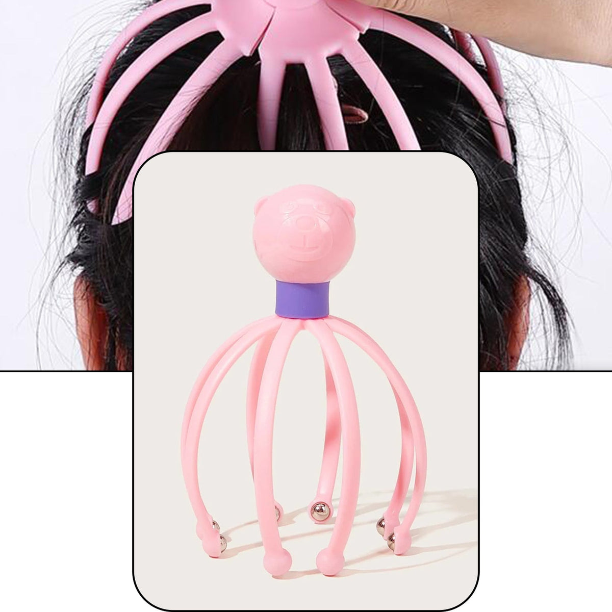 Octopus-shaped electric scalp massager for stress relief and relaxation. Main image