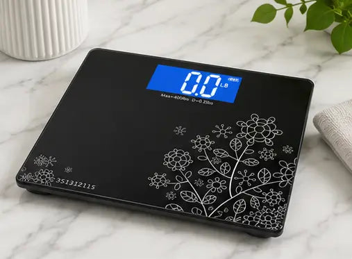 Digital Body Weight Machine – 180kg Electronic Weighing Scale with Tempered Glass Platform & LCD Display