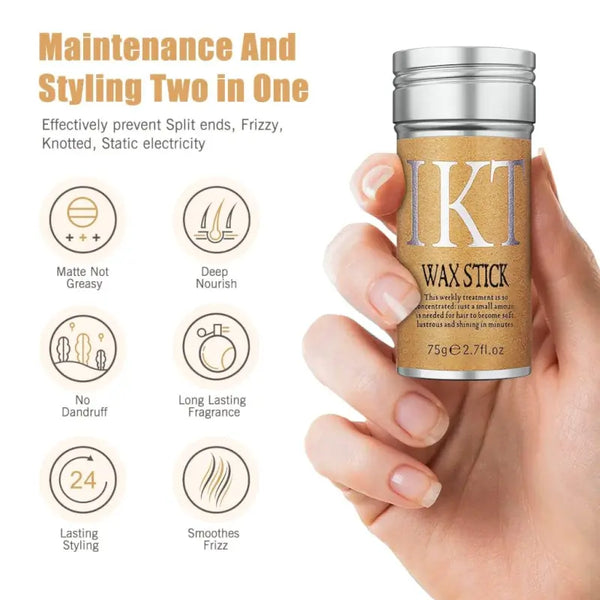 Wax Stick for Hair Styling – 75g Hair Wax Stick for Smooth, Frizz-Free & Flyaway Hair