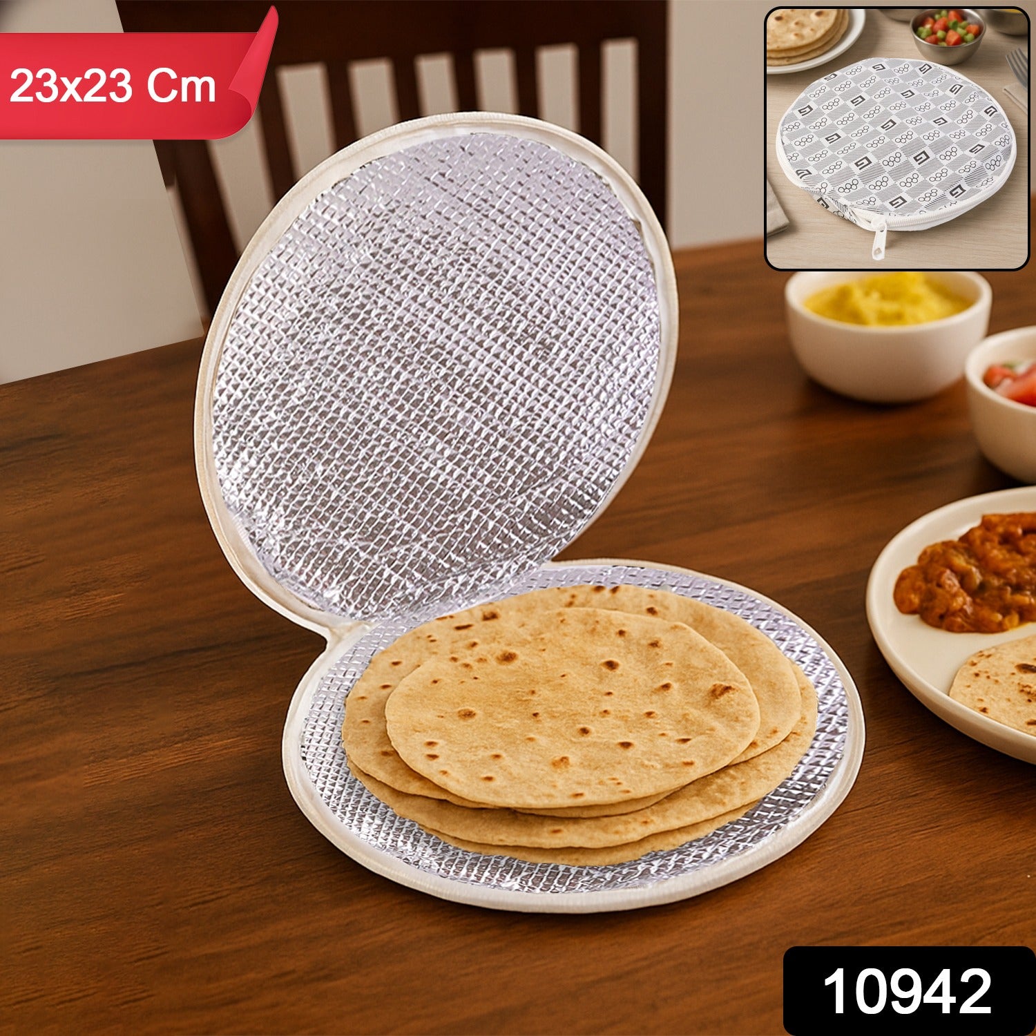 Insulated Roti Cover – Keeps Rotis Warm & Fresh 23x23cm Secondary image