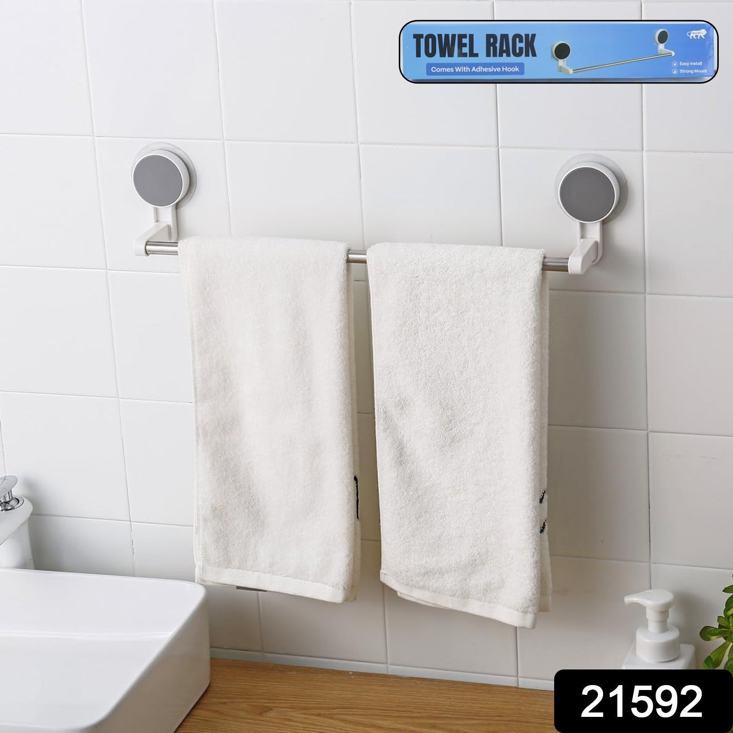 Self-Adhesive Towel Rod – Rust-Resistant Punch-Free Mount Secondary image