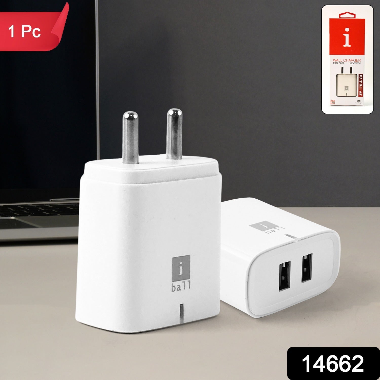 Dual USB Wall Charger 5V/3.1A – Fast & Compact Power Adapter Secondary image