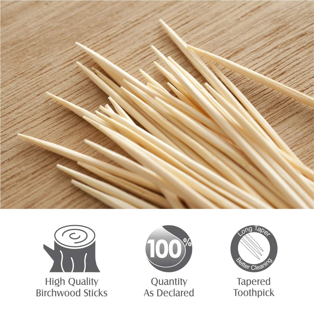 Wooden Toothpicks – Hygienic Dispenser Box, 250 Sticks | Secondary image