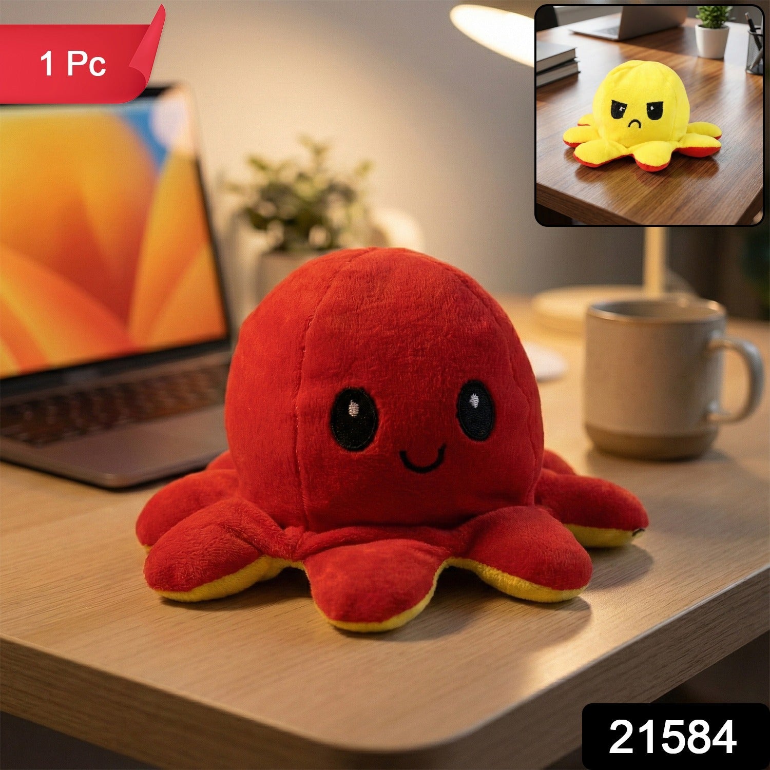 Reversible Octopus Plush Toy – Express Moods with Soft Comfort Secondary image