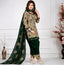 Women's French Crepe Printed Designer Suit Dress Material with Nazneen Dupatta – Unstitched 3-Piece Set