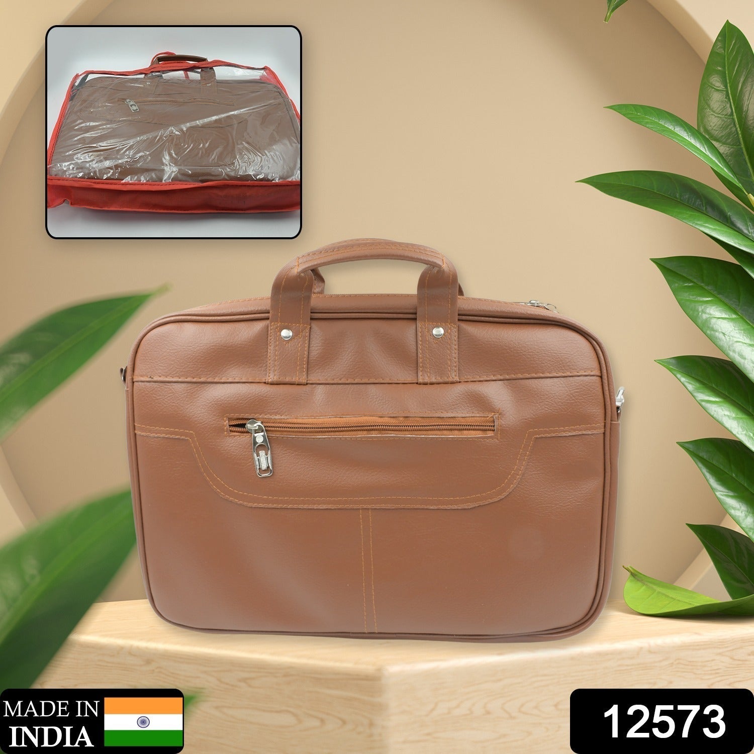 Faux Leather Laptop Messenger Bag – Professional & Stylish | VoltDesk Secondary image