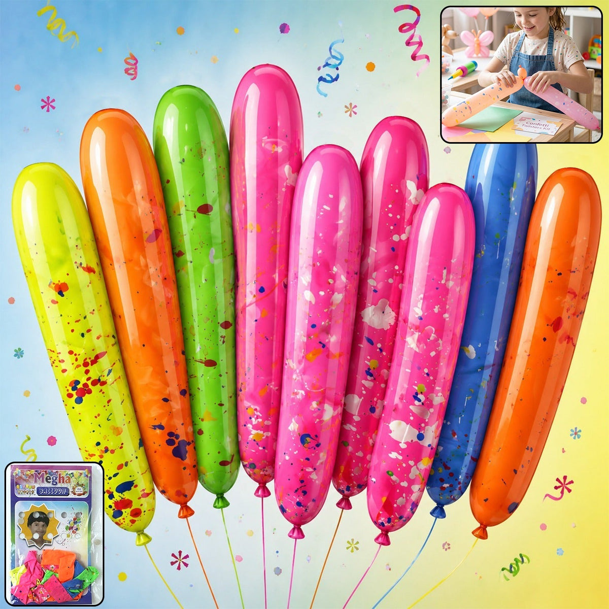 Big multicolor party balloons pack Main image