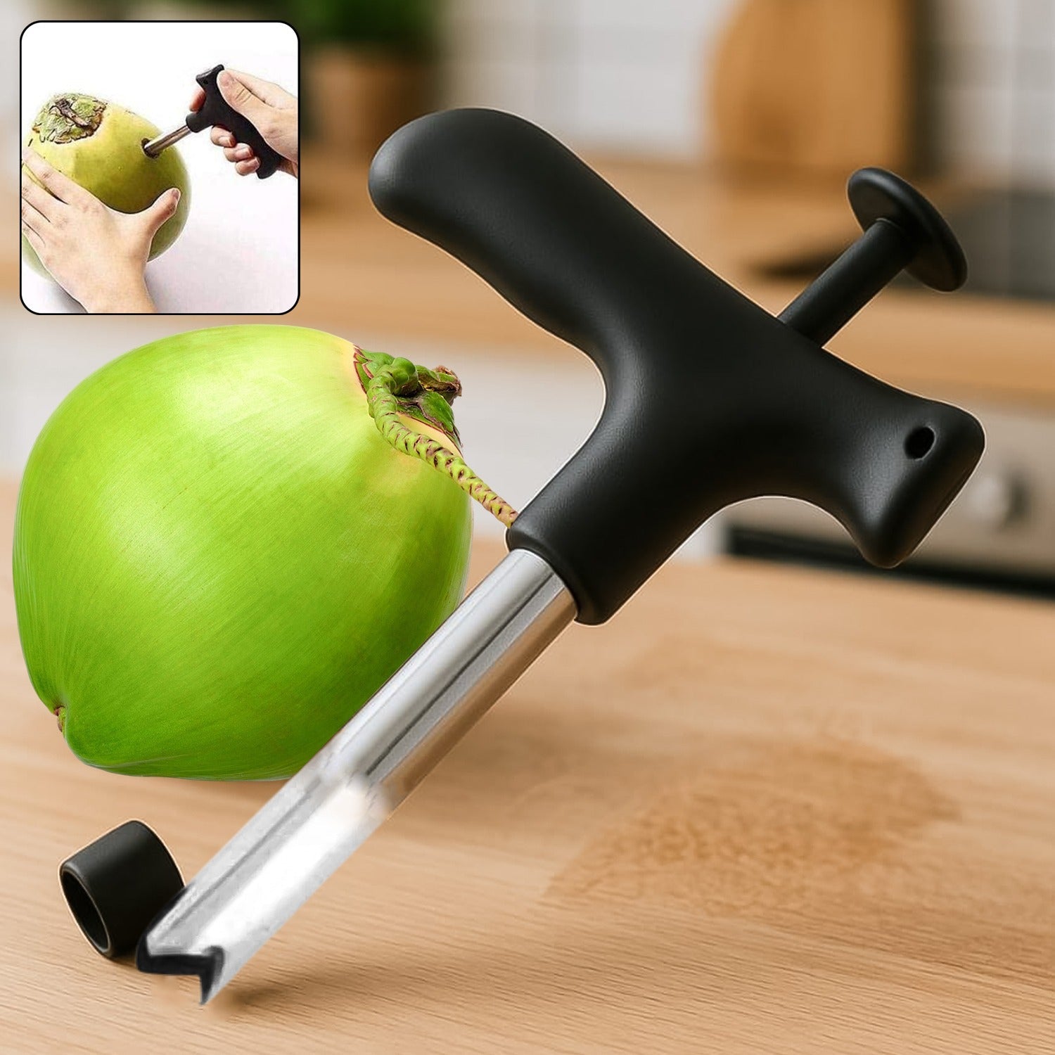 Coconut Opener Tool – Stainless Steel & Ergonomic Grip | Quickslice Secondary image