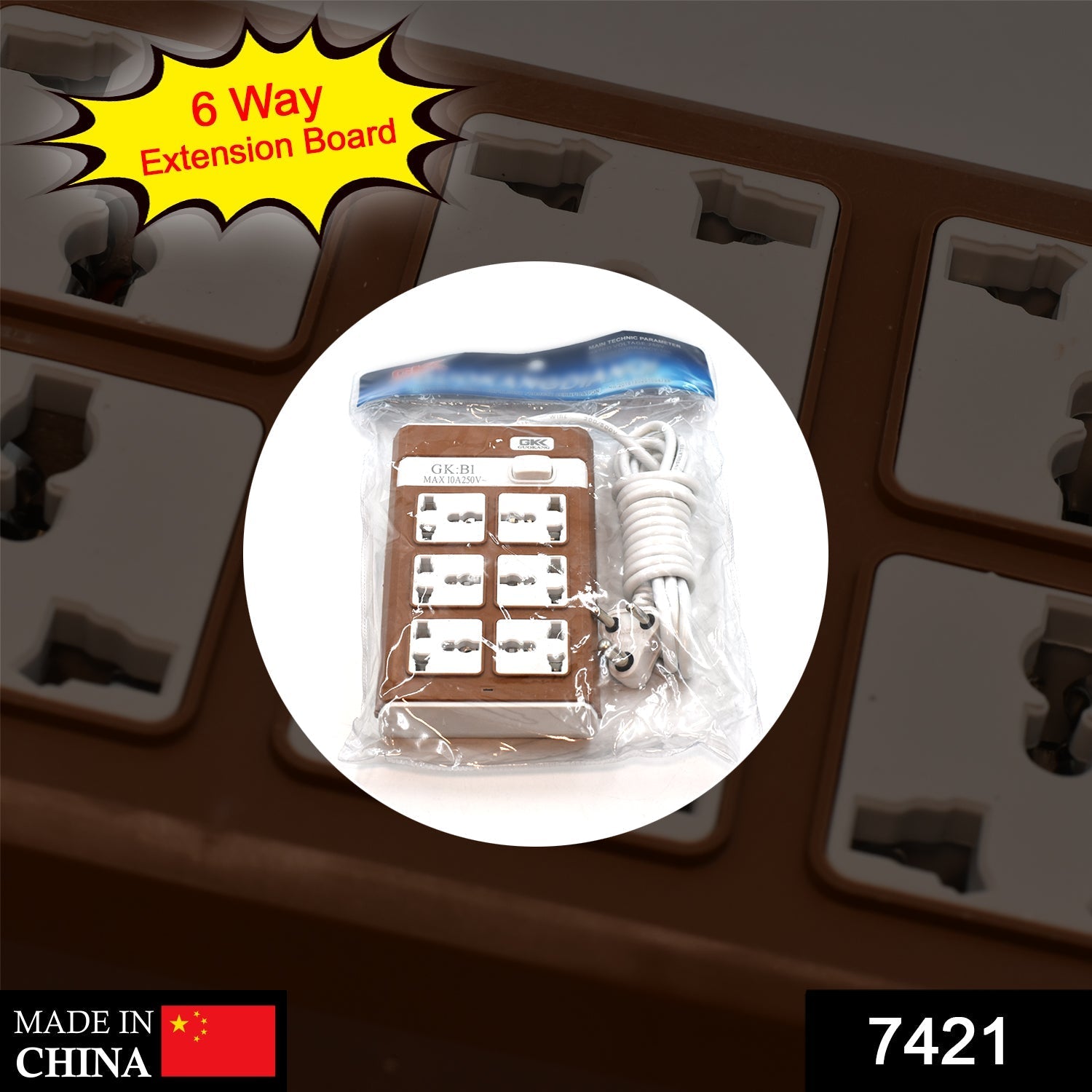 Extension Board – 6 Way Multi-Plug with 10m Cord | Indo Glow Secondary image