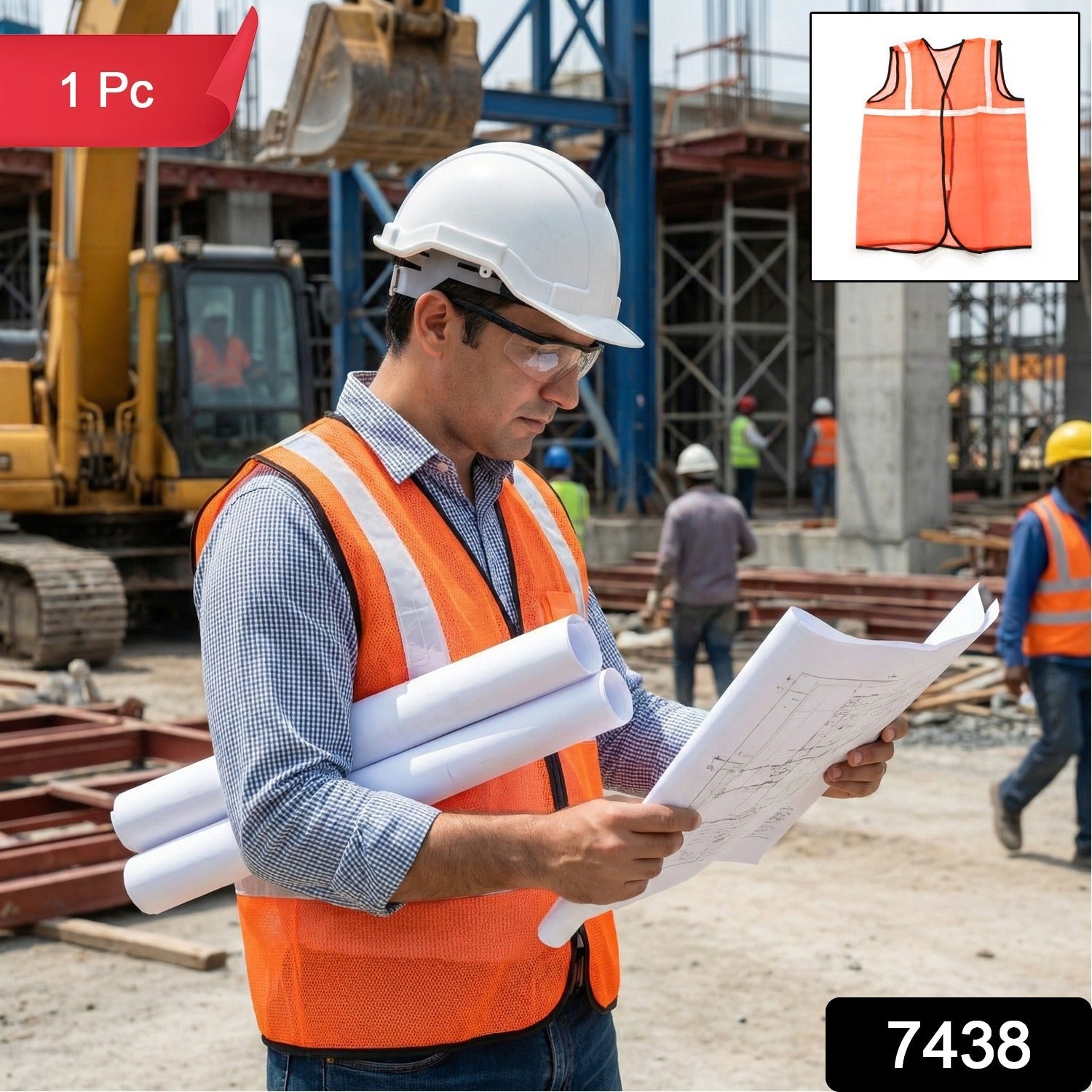 Orange Safety Jacket – High Visibility Vest | Velvet Wheels Secondary image