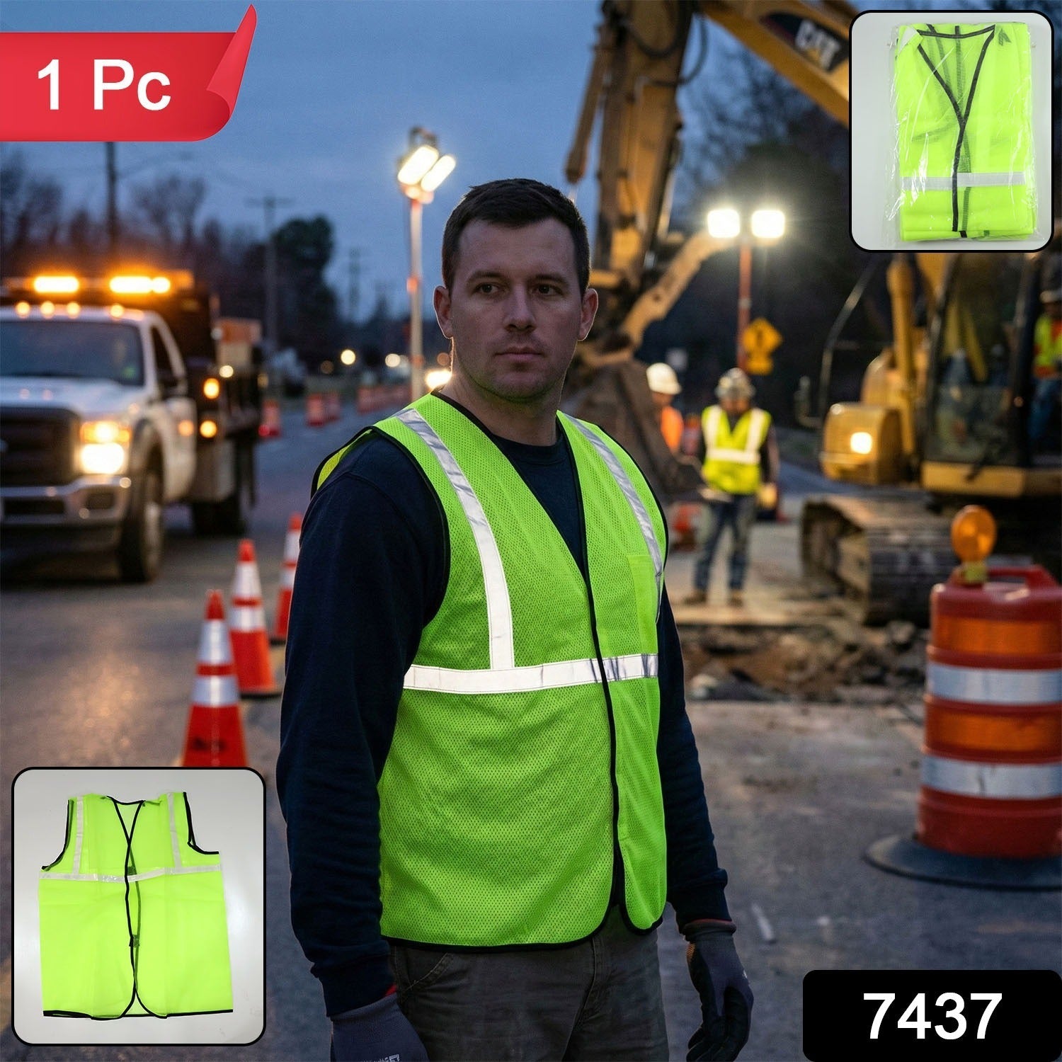 Reflective Safety Jacket – Hi-Vis Workwear for Safety | Velvet Wheels Secondary image