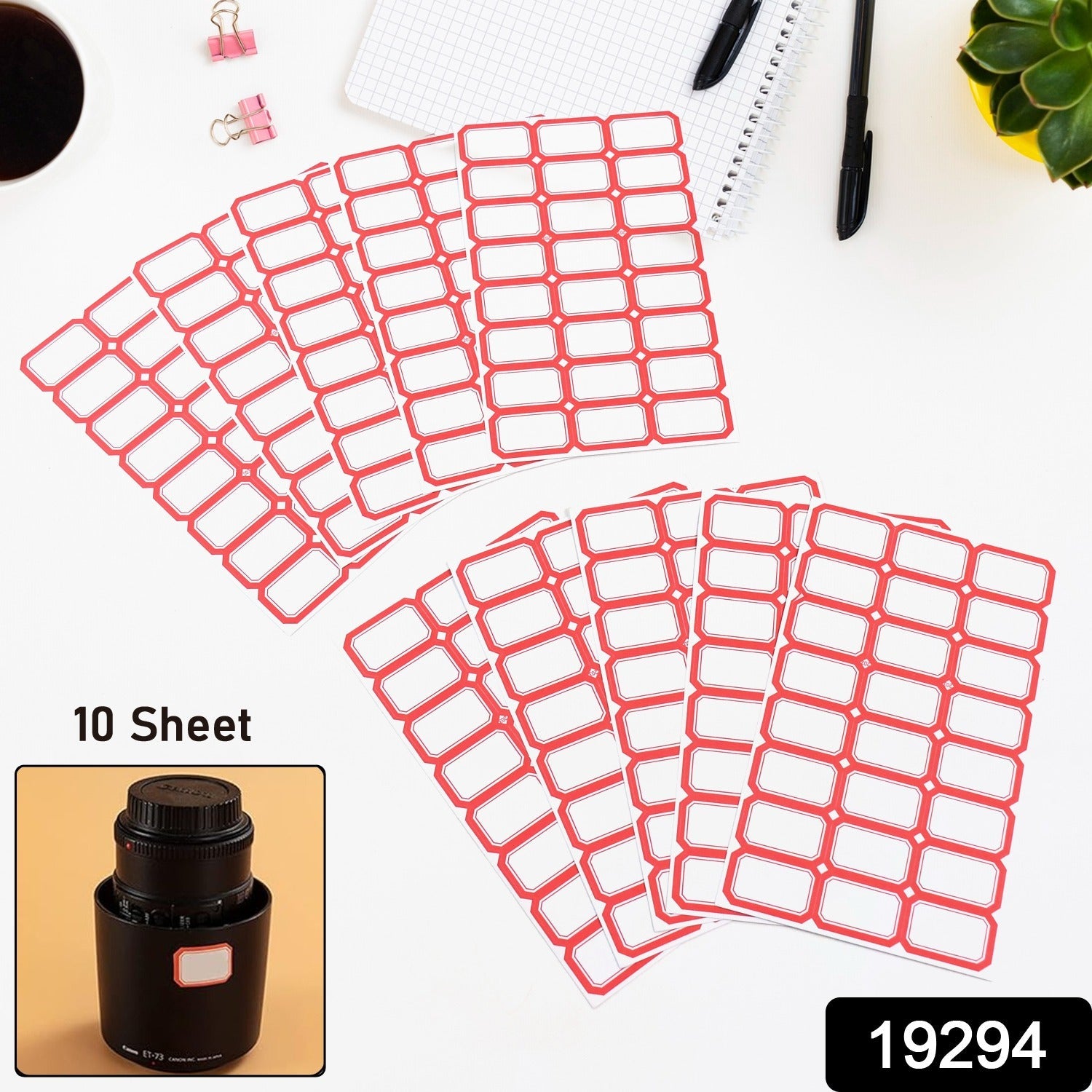 Blank Label Sticker Sheets – Writable, Self-Adhesive 10 Pack Secondary image
