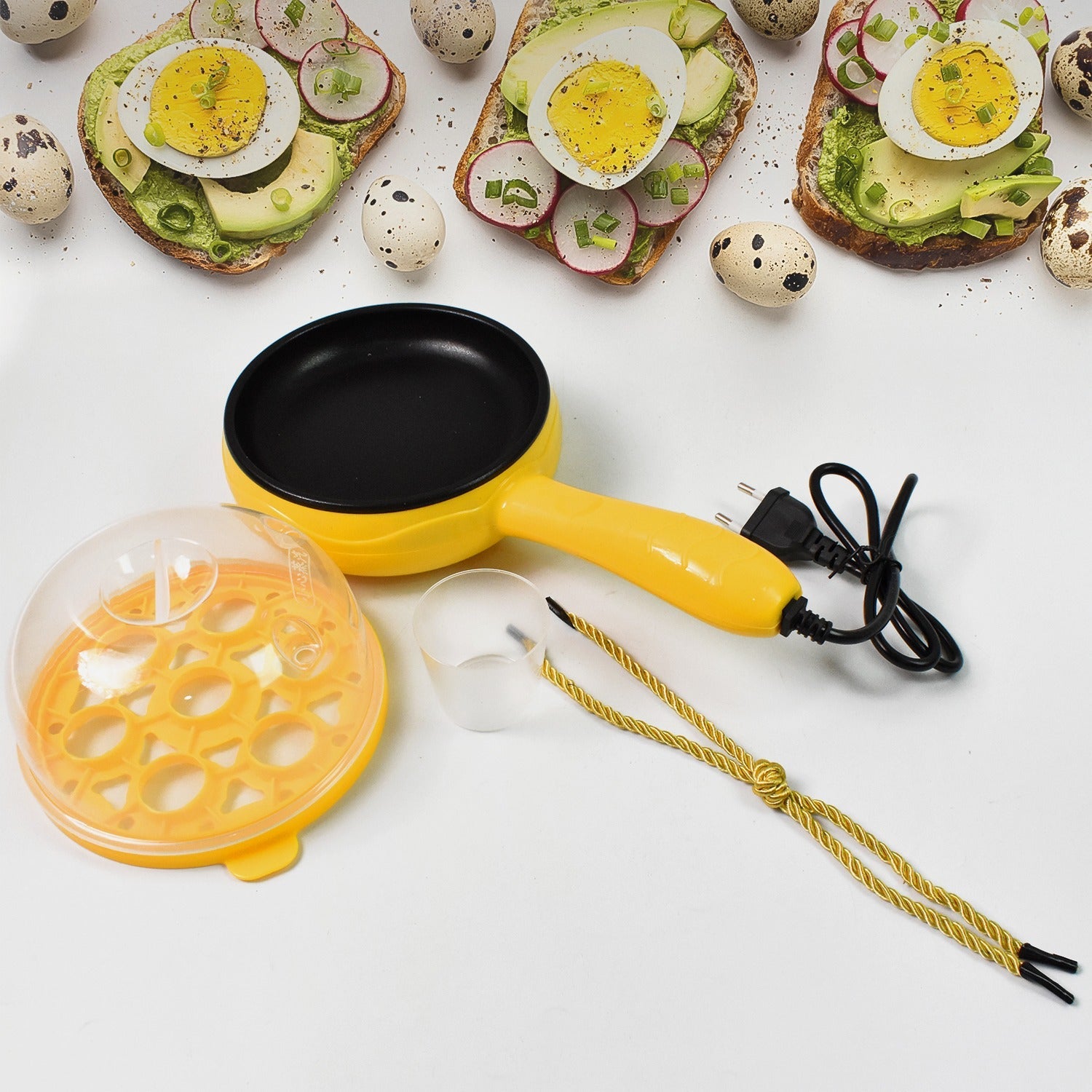 Electric Egg Boiler Frying Pan – 2-in-1 Non-Stick Cooker | Siplix Secondary image