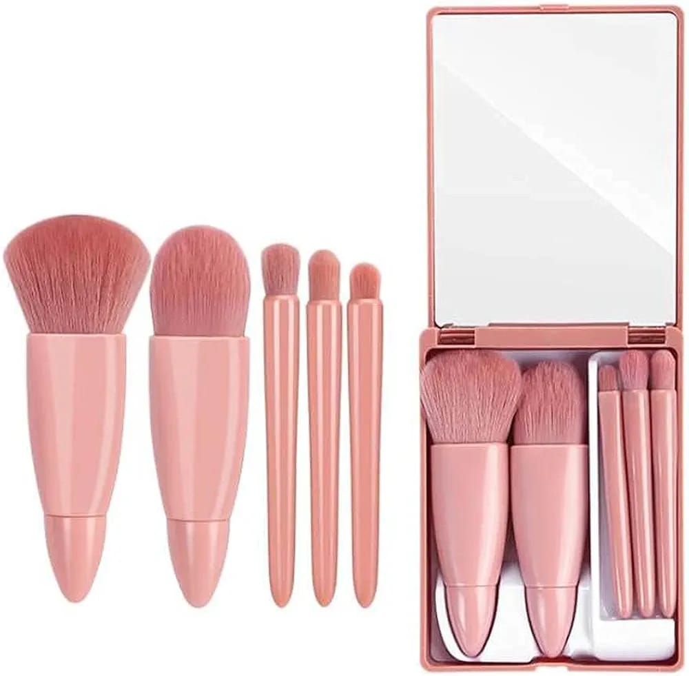 5 IN 1 MAKUP BRUSH SET WITH MIRROR CASE Secondary image