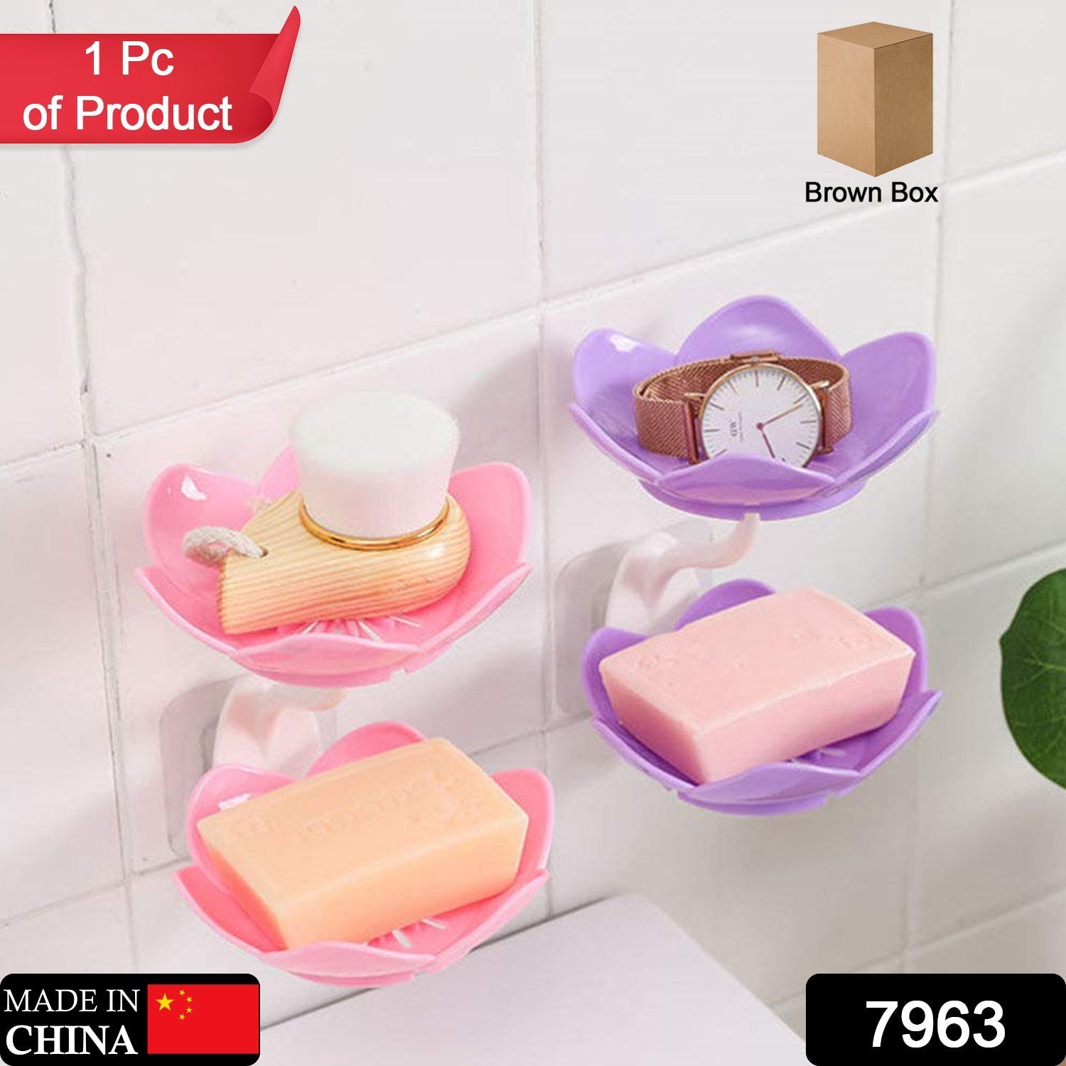 Self-Draining Soap Dish – Flower Design Bathroom Holder | VelvetBubbles Secondary image