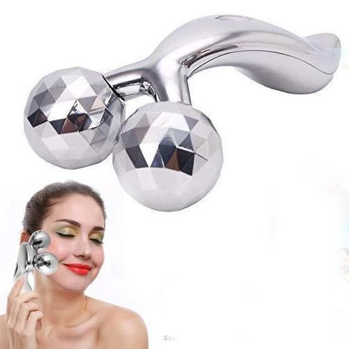 Ergonomic 3D roller face massager for gentle facial relaxation and skin contouring. Main image