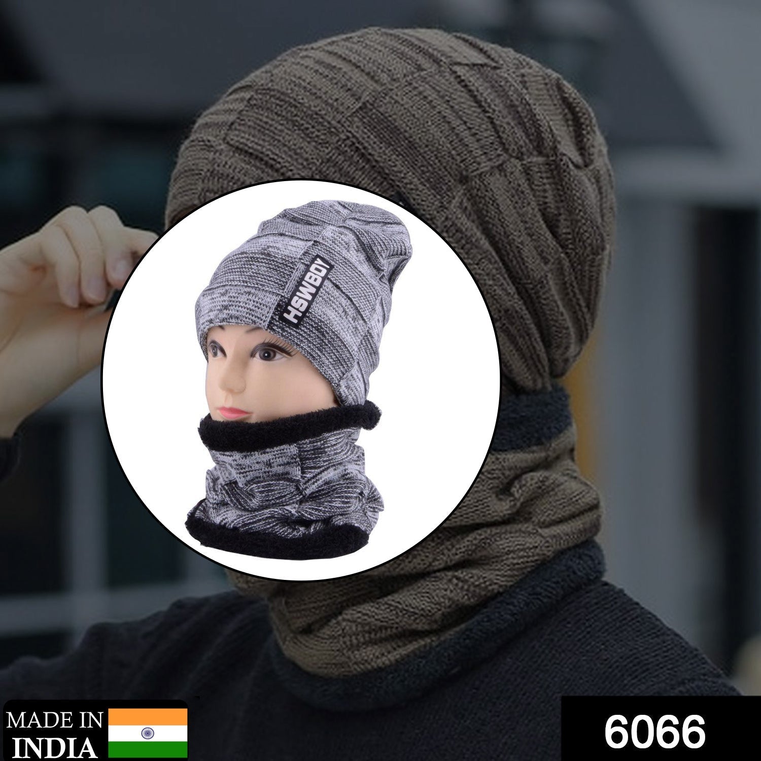 Woolen Beanie Scarf Set – Ultra Soft Winter Wear | GentCraft Secondary image