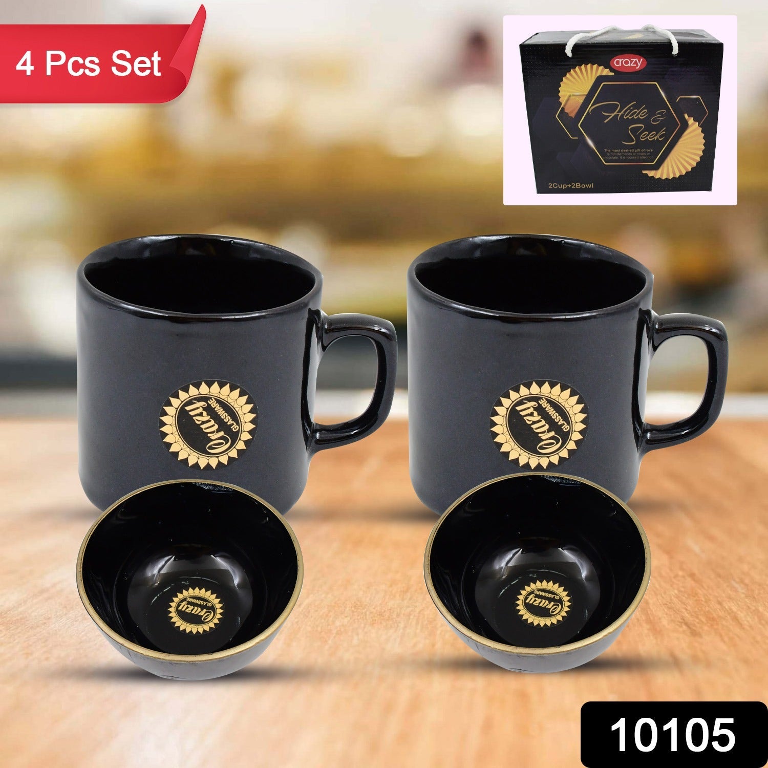 Ceramic Tea Cup Set – 4 Pcs with Serving Bowl | Serve Stellar Secondary image