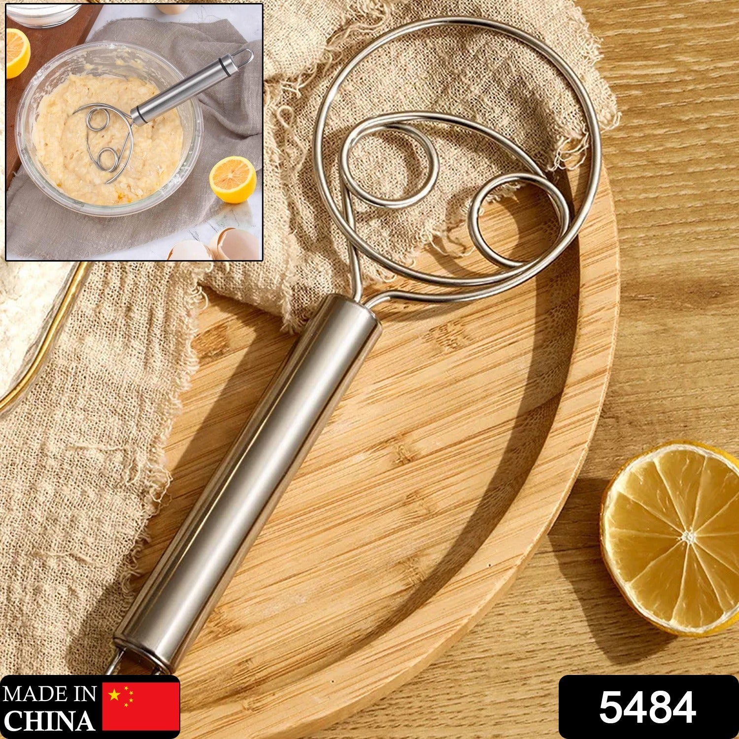 Dough Whisk – Premium Stainless Steel Hand Mixer for Baking | Quickslice Secondary image