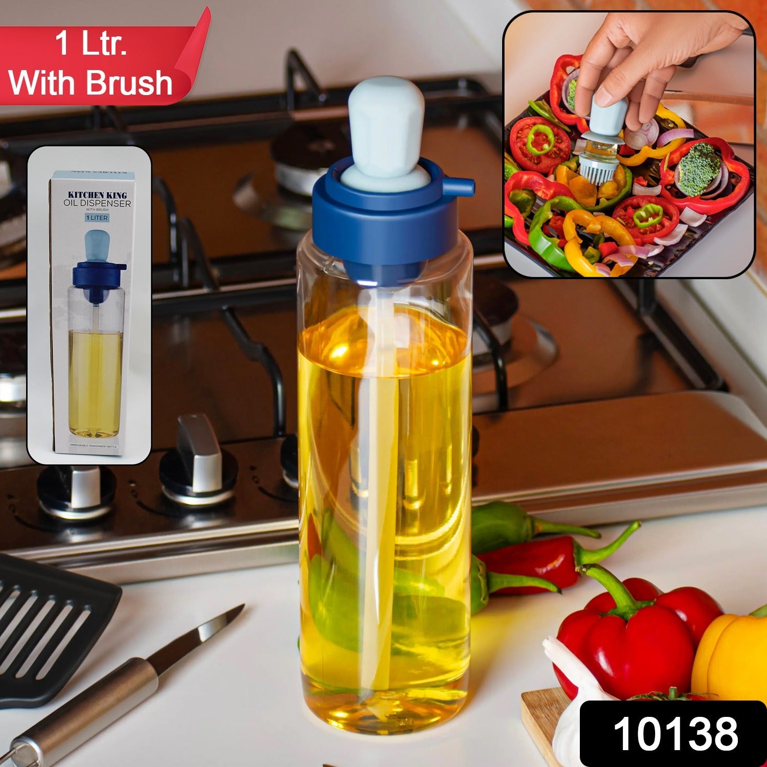 Oil Dispenser Bottle – 2-in-1 Silicone Dropper & Brush 1L | Tidy Table Secondary image