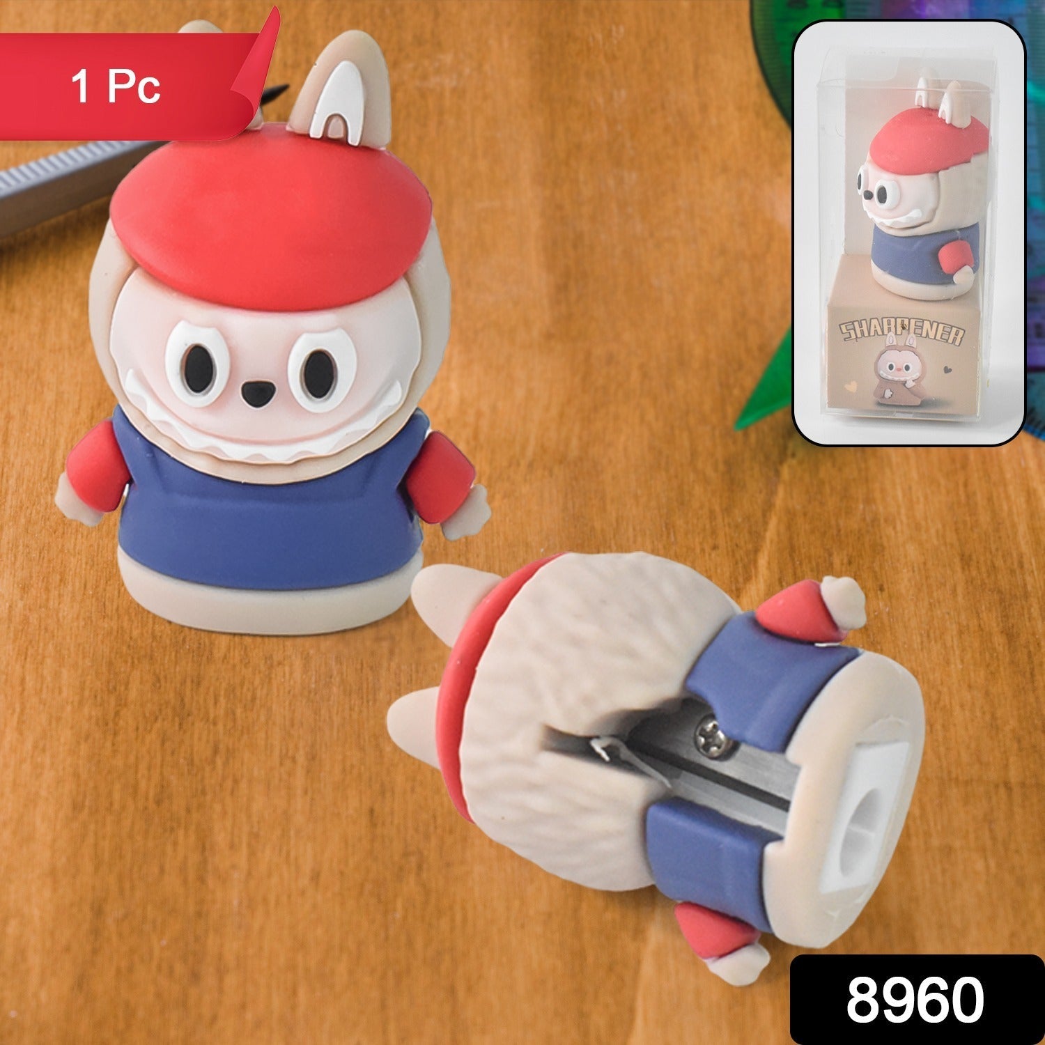 Cartoon Pencil Sharpener – Dual-Function with Built-In Eraser Secondary image