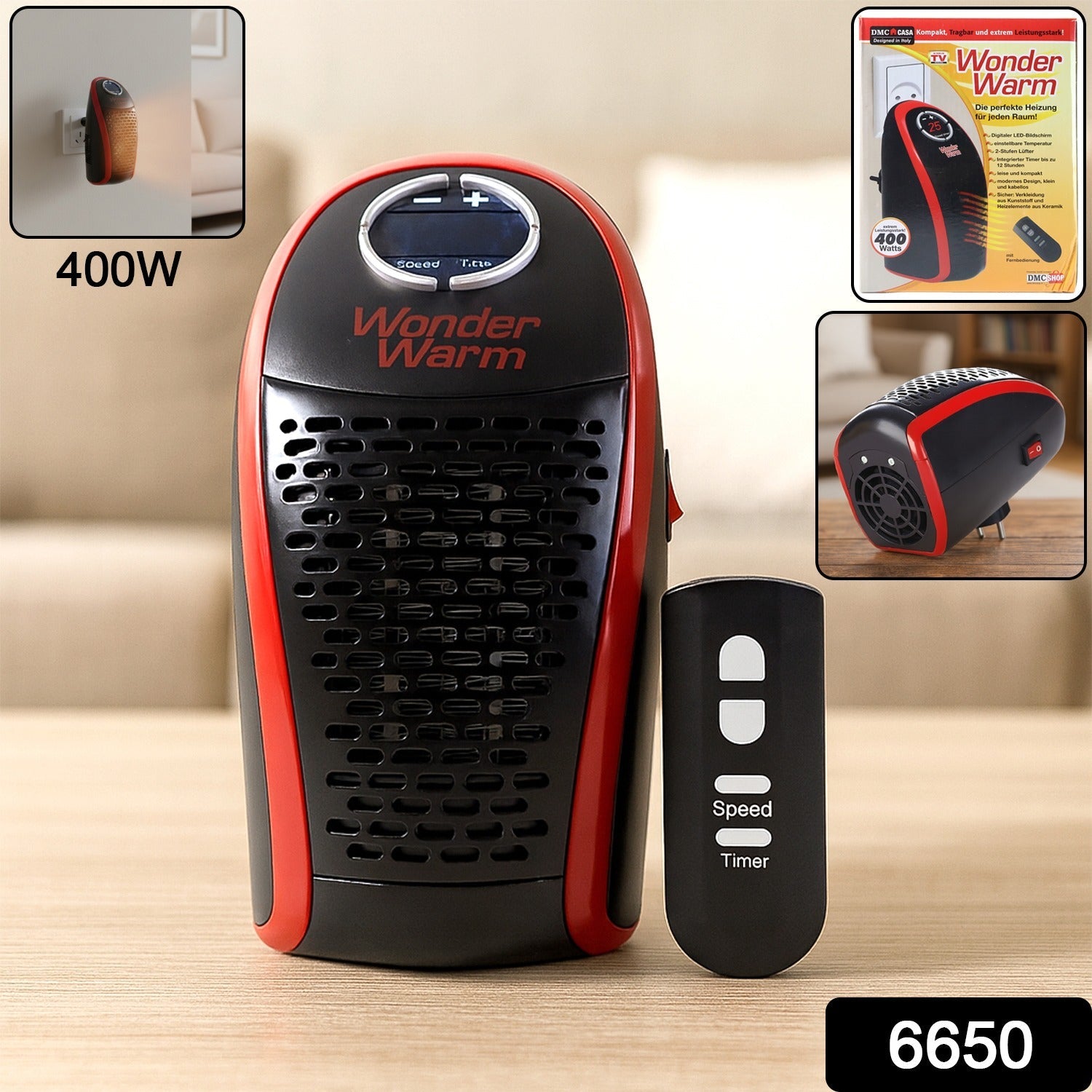 400W Wall Plug Room Heater – Compact Heating with Remote Control Secondary image