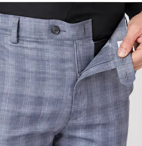 Men's Checked Trousers – Slim Fit Polycotton Pants for Casual, Office & Party Wear