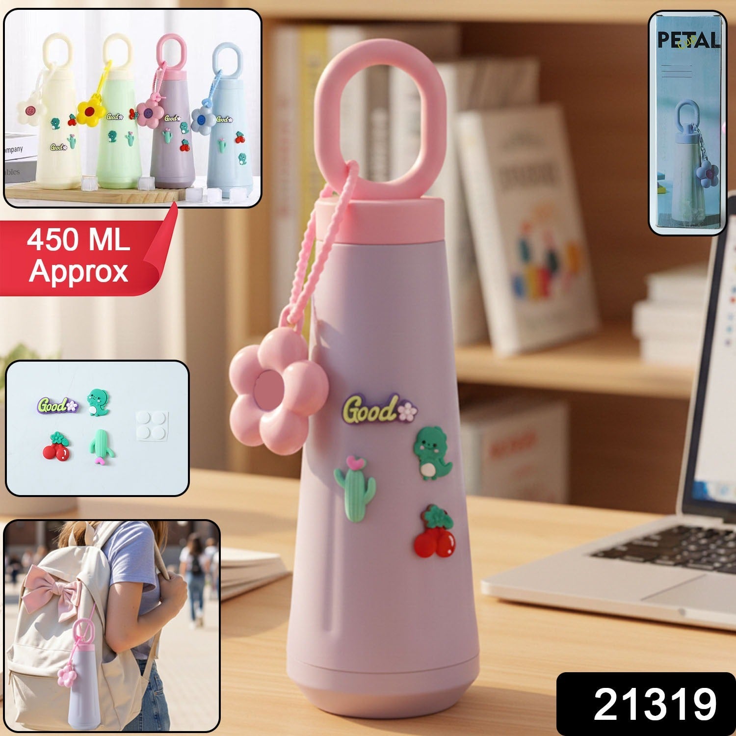 450ML Portable Water Bottle – Leak-Resistant & Cute Design Secondary image